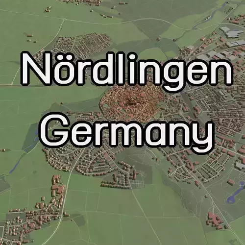 Nordlingen Germany - city and urban 3D model
