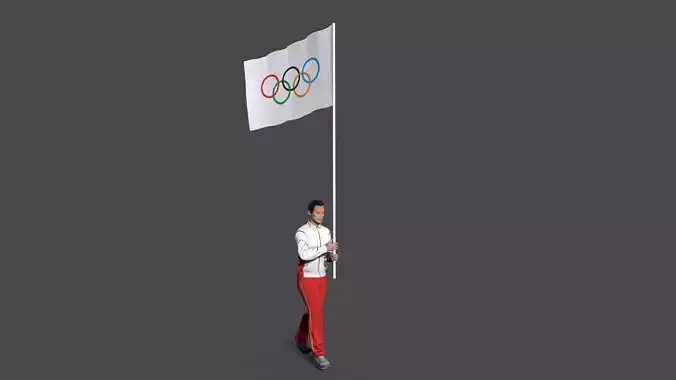 nation flag guard  Low-poly 3D model