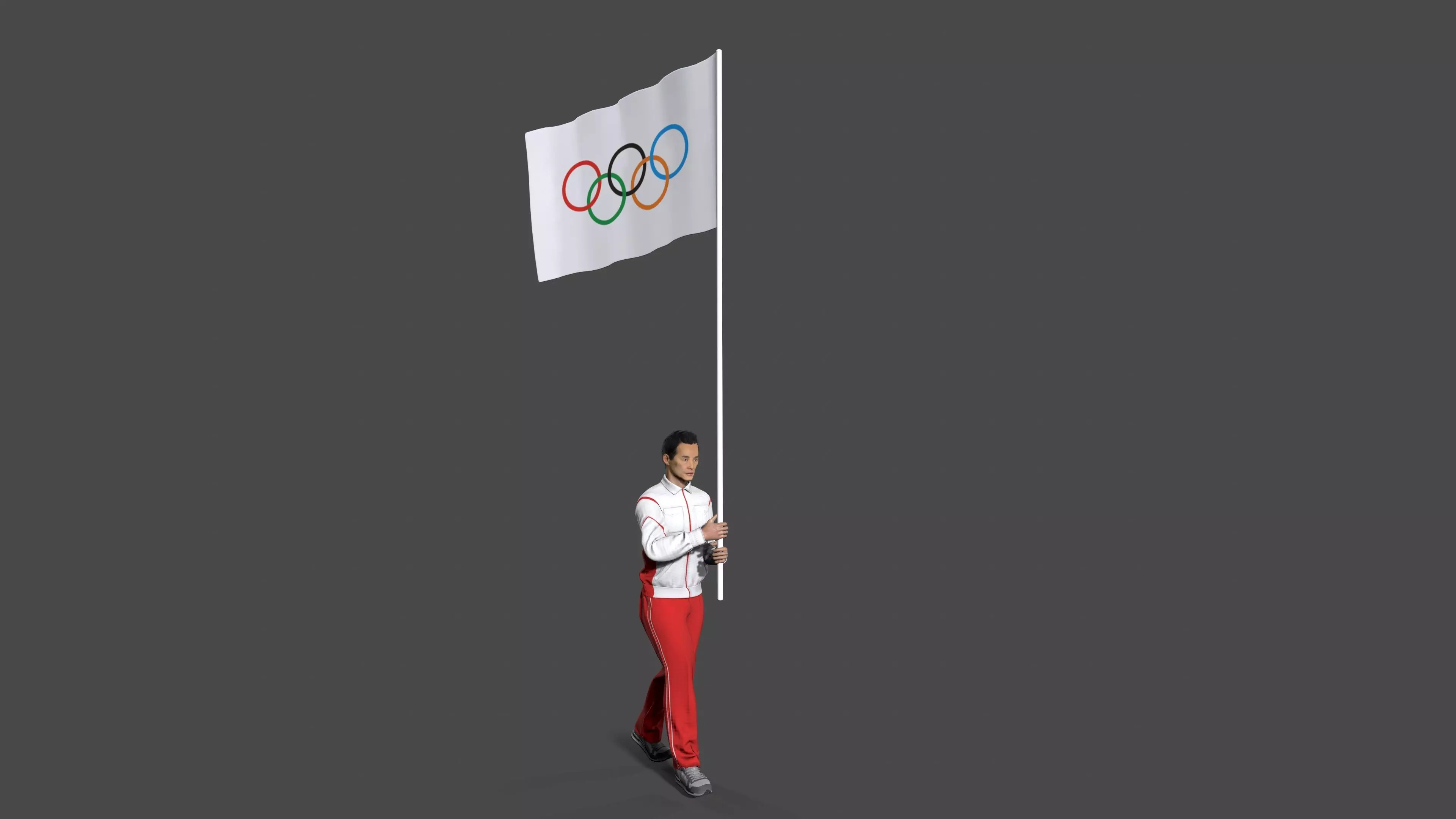 nation flag guard Low-poly 3D model_0