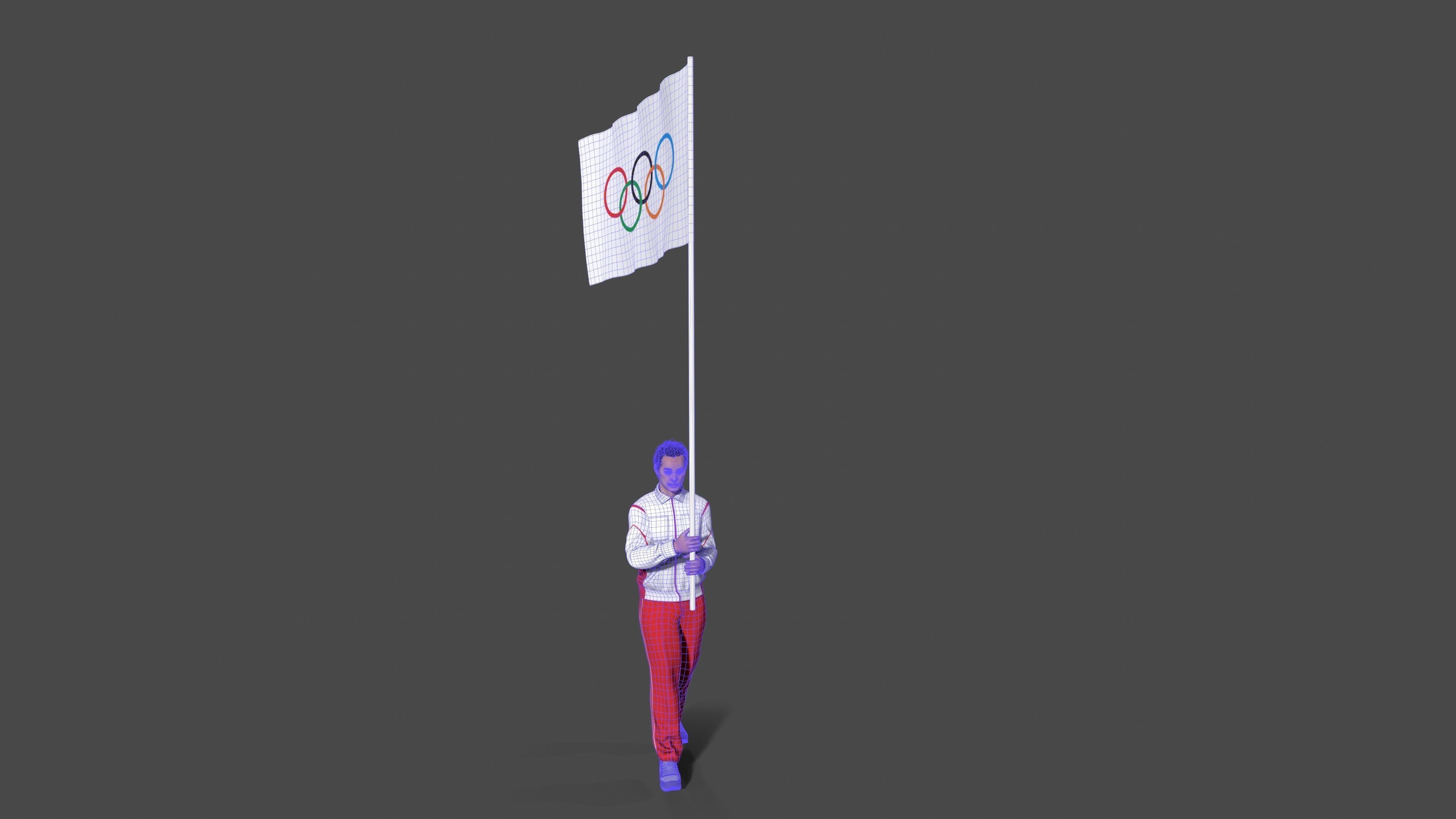 nation flag guard Low-poly 3D model_4
