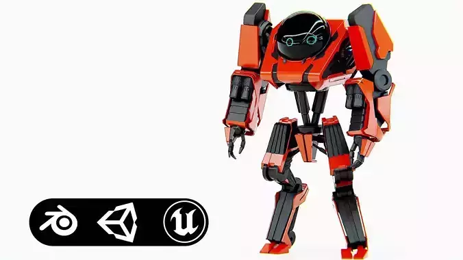 COMBAT DROID L-50 Rigged for Unreal Engine - Unity - MIXAMO 3D model