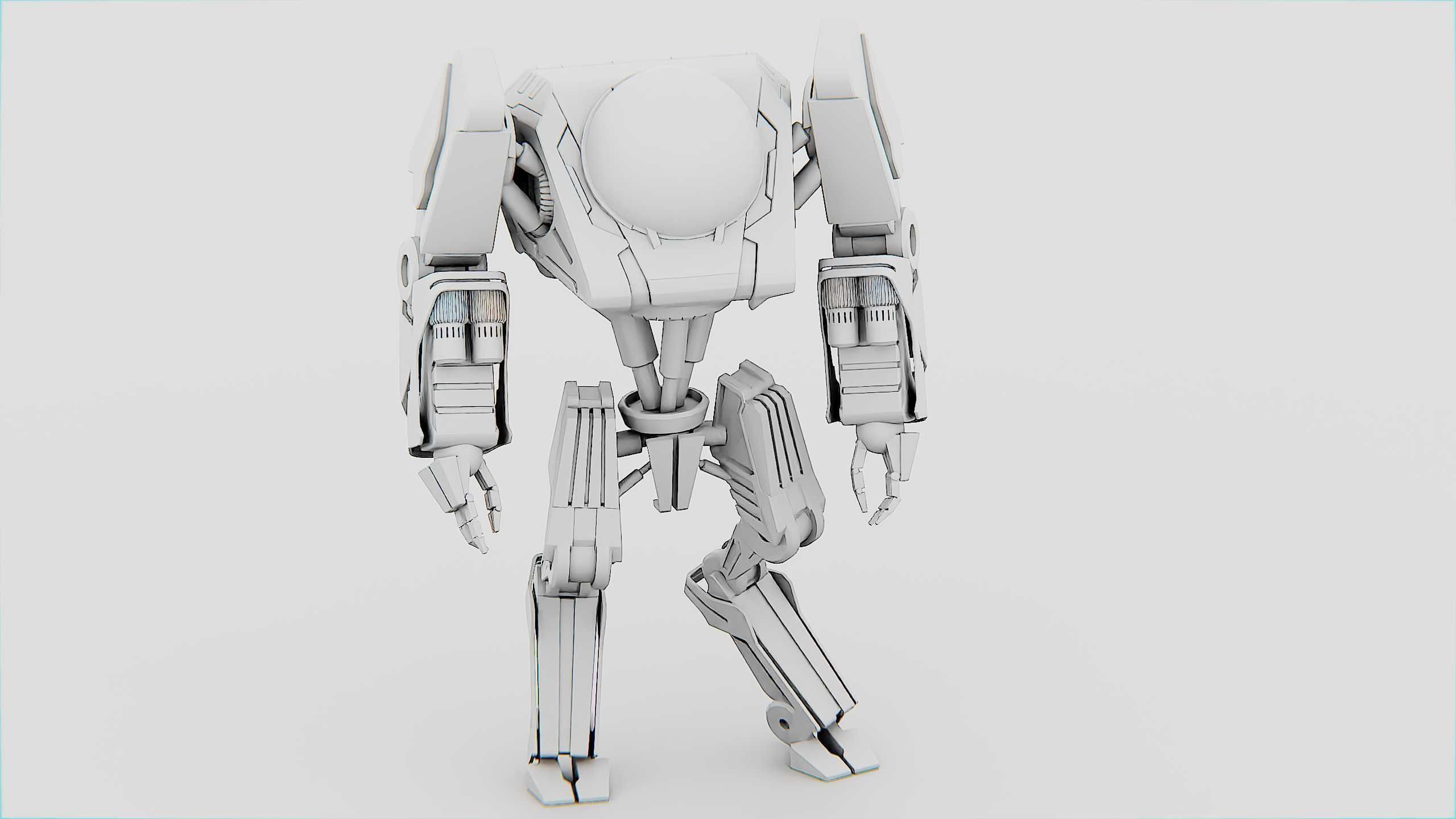 COMBAT DROID L-50 Rigged for Unreal Engine - Unity - MIXAMO 3D model_36