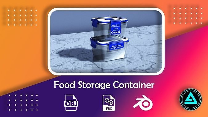 Food Storage Container Low-poly 3D model