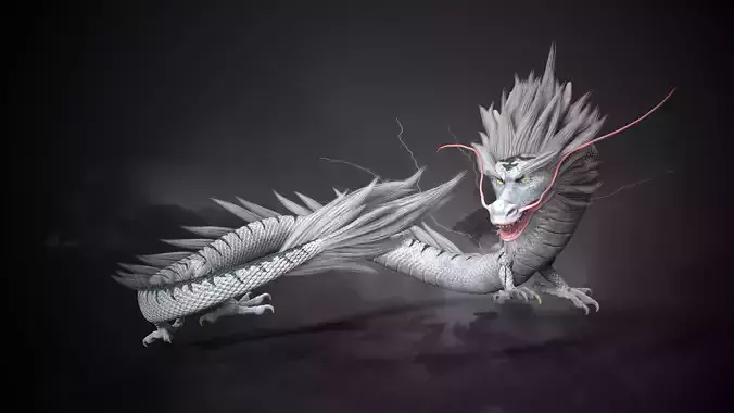 Chinese dragon loong Low-poly 3D model