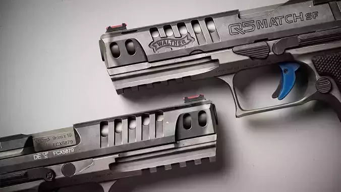 Walther PPQ Low-poly 3D model