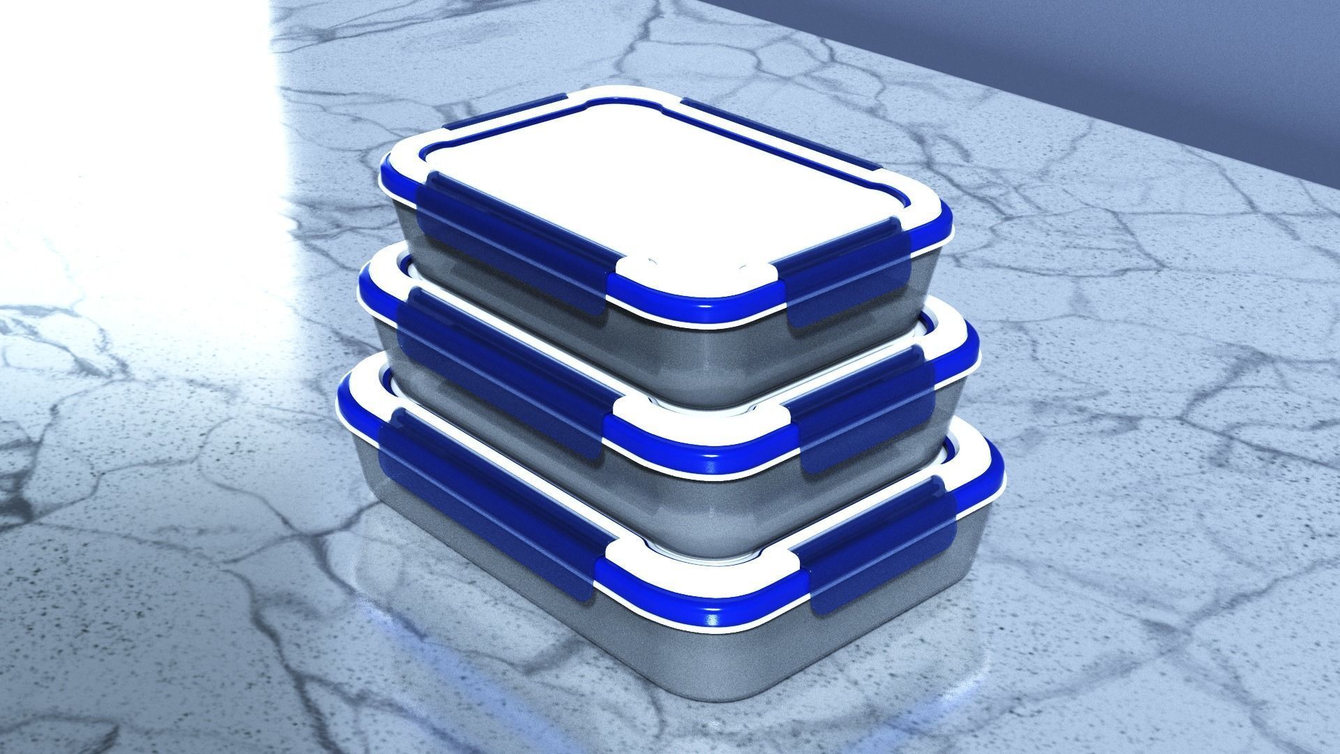Food Storage Container Low-poly 3D model_3