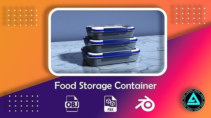 Food Storage Container Low-poly 3D model