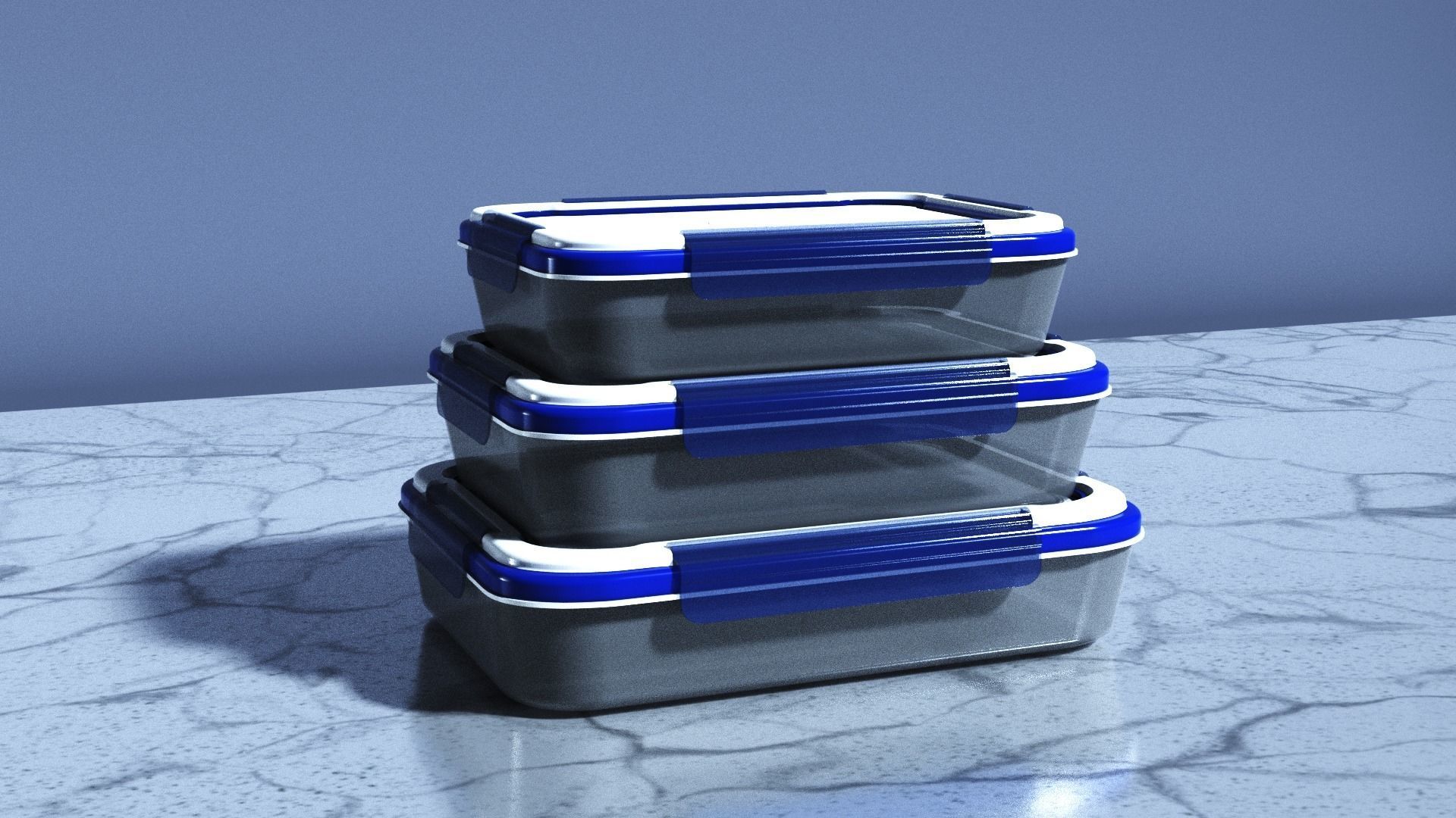 Food Storage Container Low-poly 3D model_1