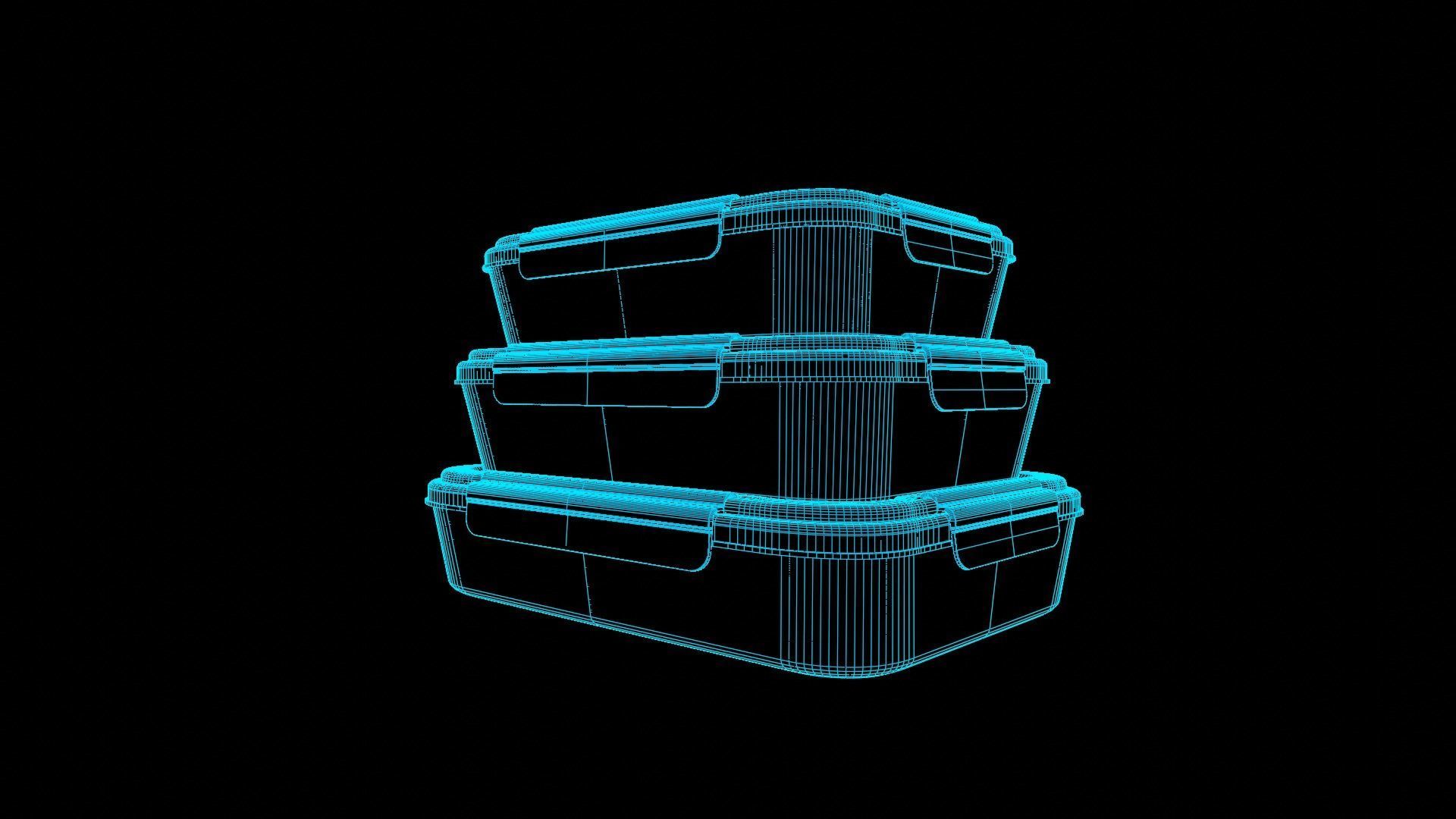 Food Storage Container Low-poly 3D model_8