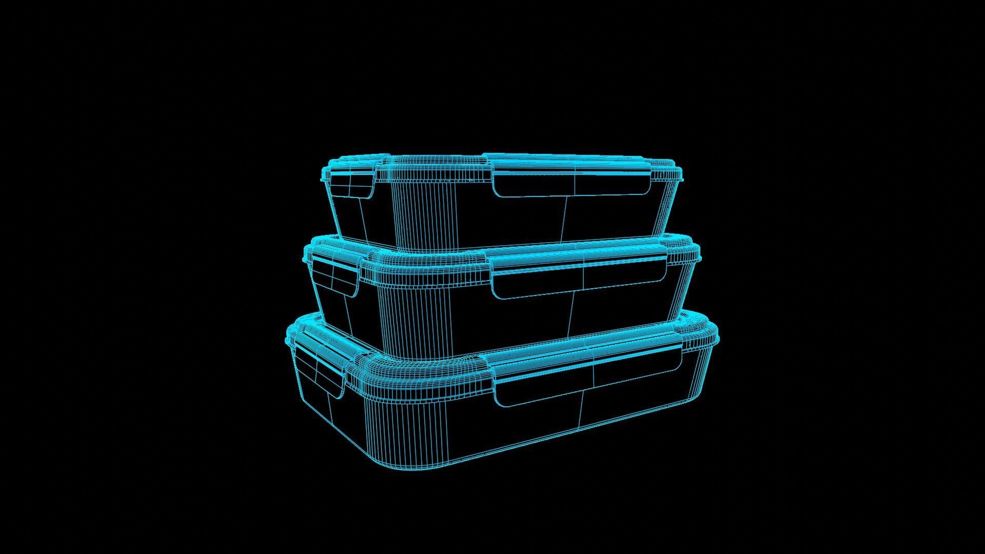 Food Storage Container Low-poly 3D model_7