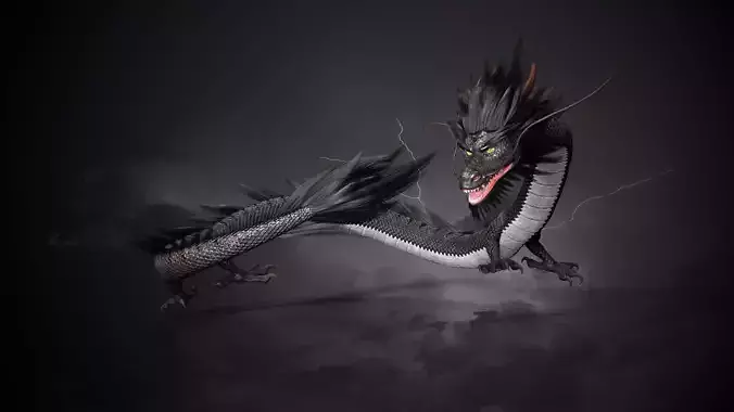 Chinese dragon loong  Low-poly 3D model