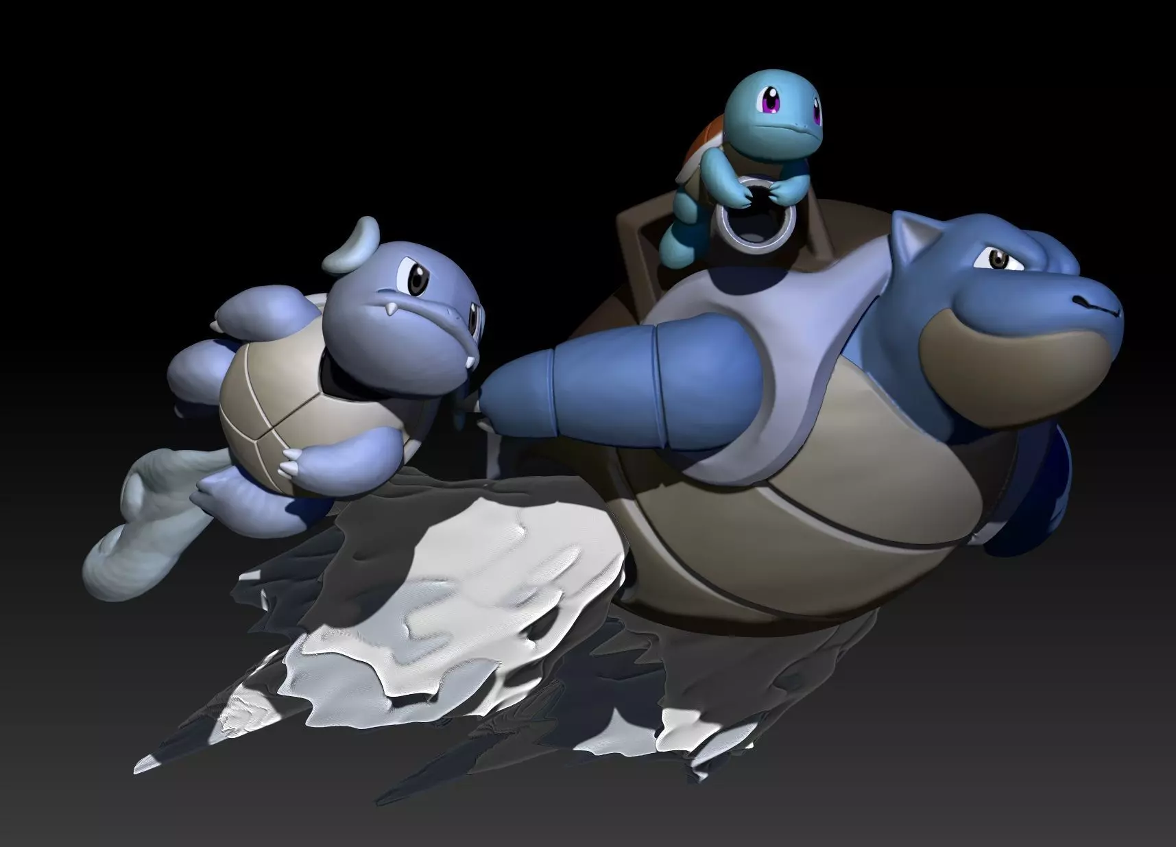 Pokemon Squirtle Wartortle Blastoise 3D print model_0