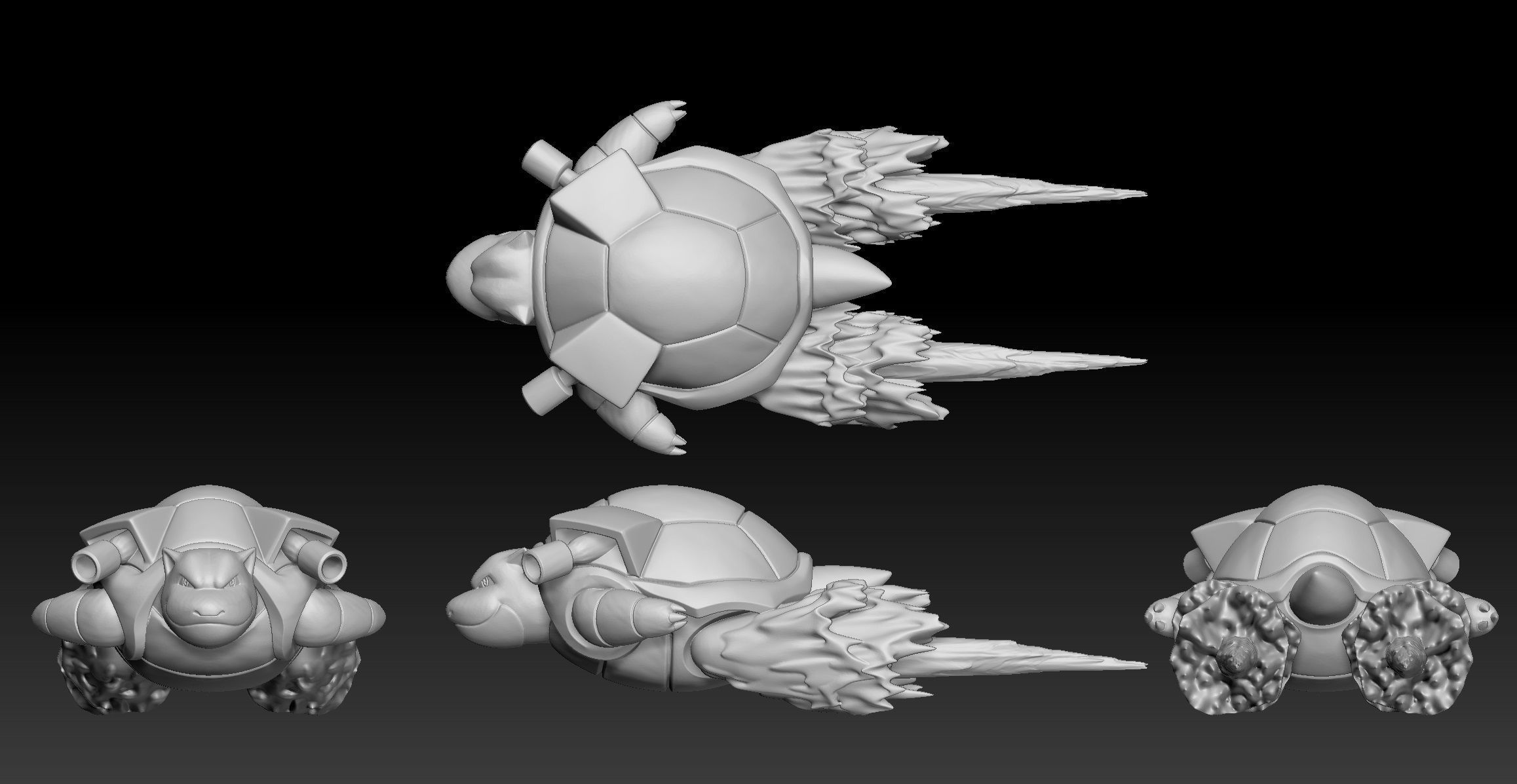 Pokemon Squirtle Wartortle Blastoise 3D print model_3