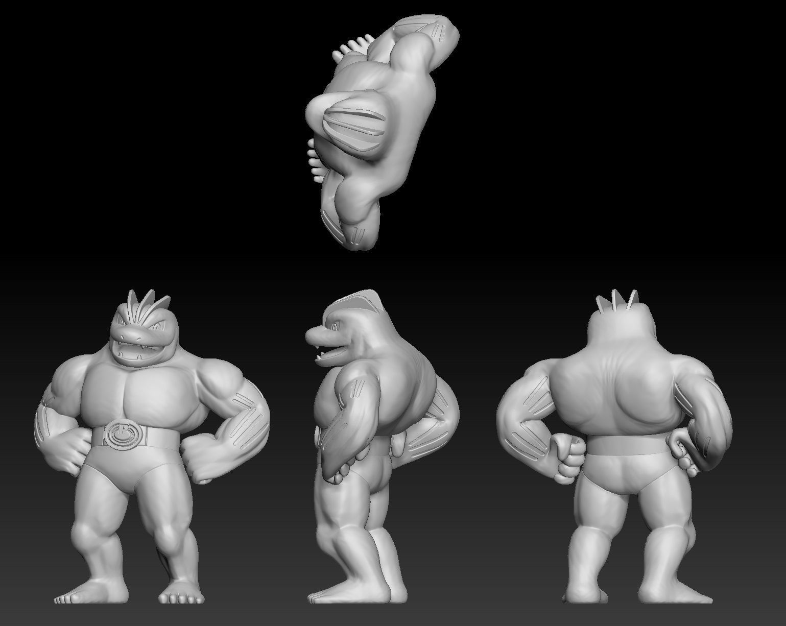 Pokemon Machop Machoke Machamp 3D print model_2