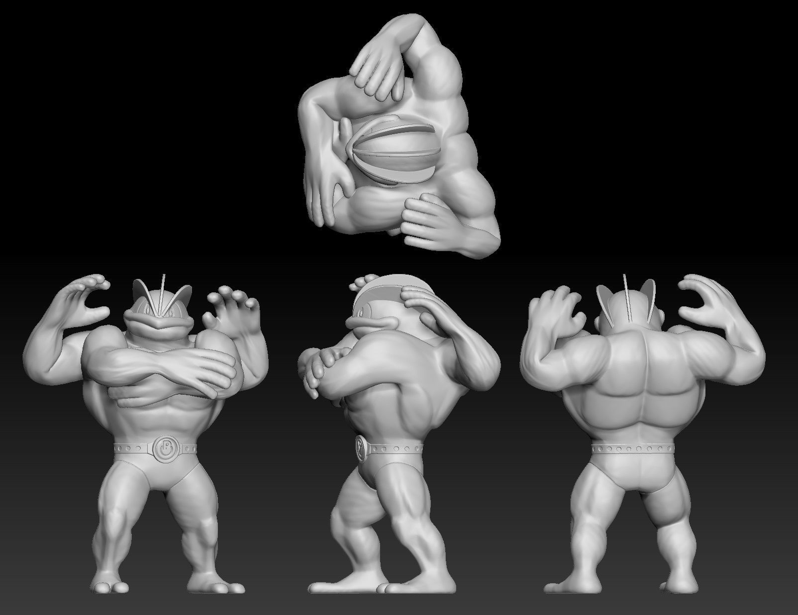 Pokemon Machop Machoke Machamp 3D print model_3