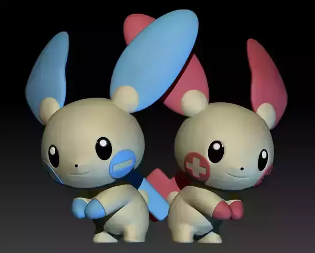 Pokemon Plusle Minun 3D print model