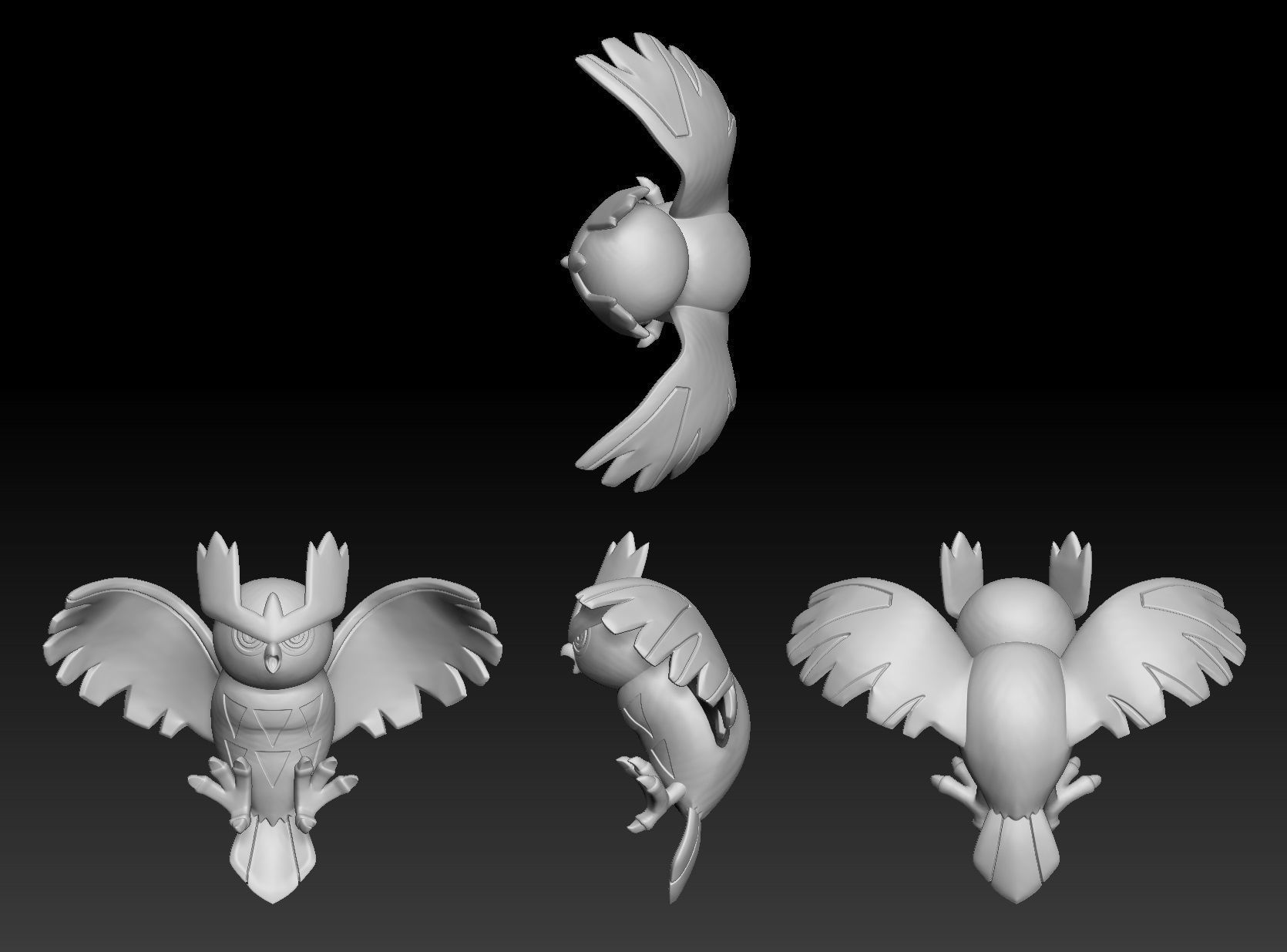 Pokemon Hoothoot Noctowl 3D print model_2