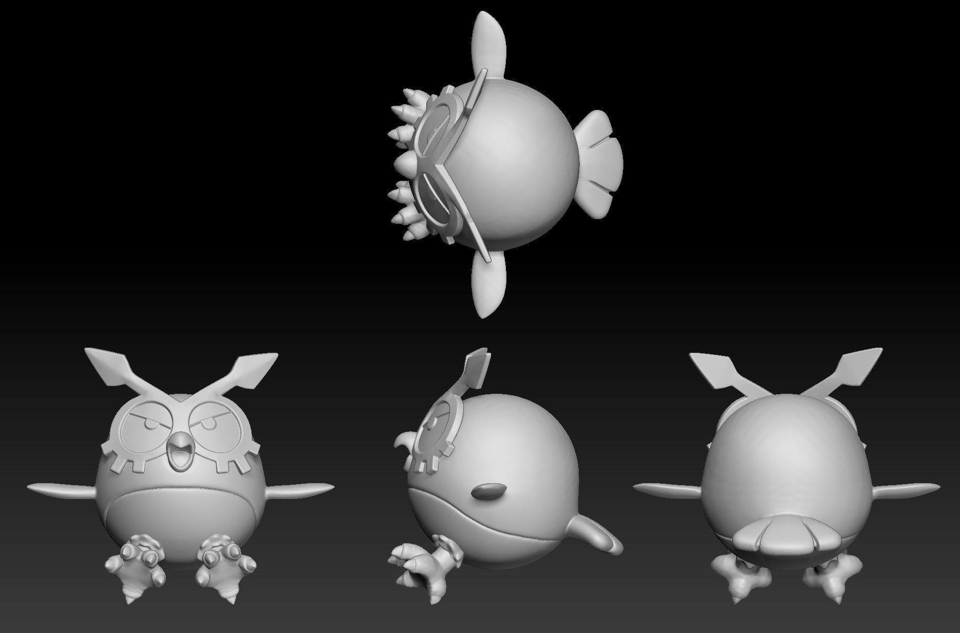 Pokemon Hoothoot Noctowl 3D print model_1
