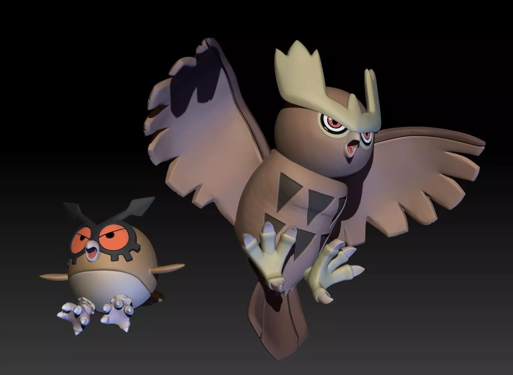 Pokemon Hoothoot Noctowl 3D print model_0