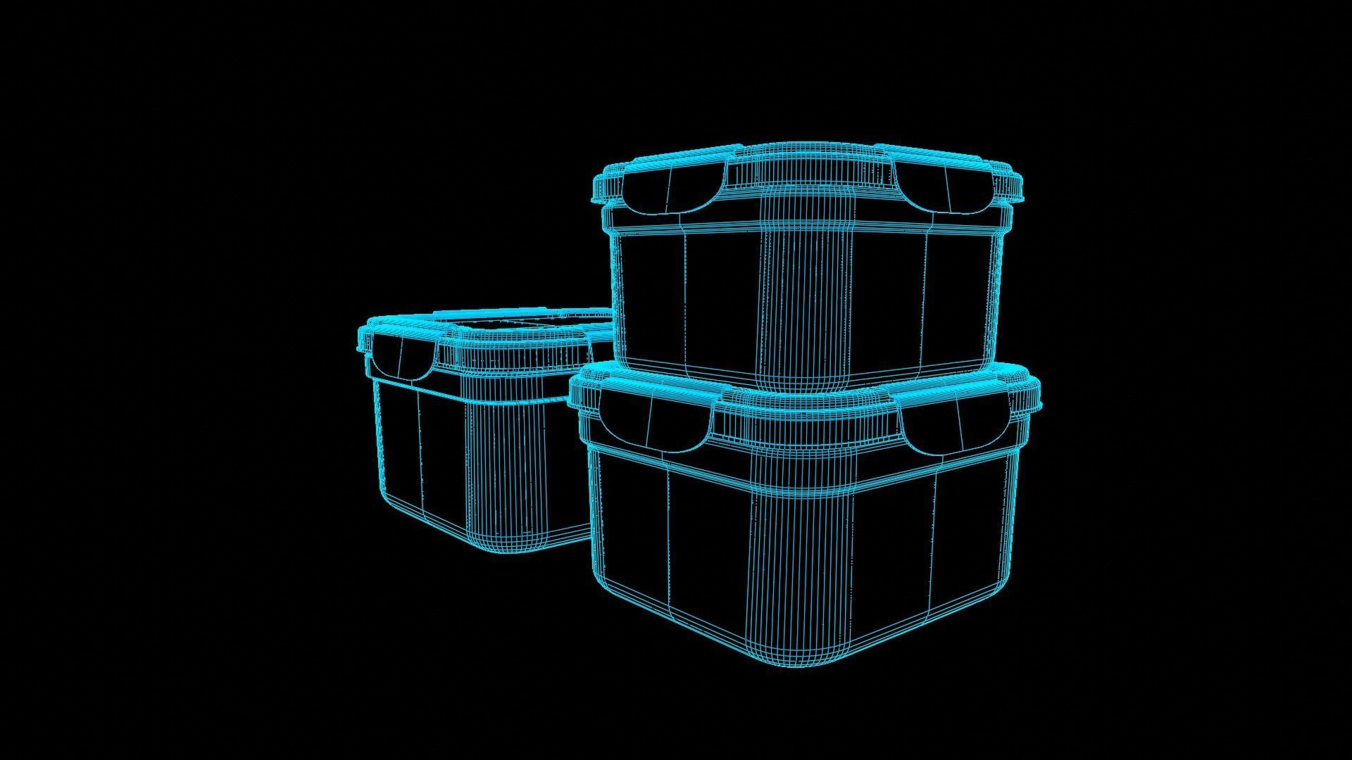 Food Storage Container Low-poly 3D model_8