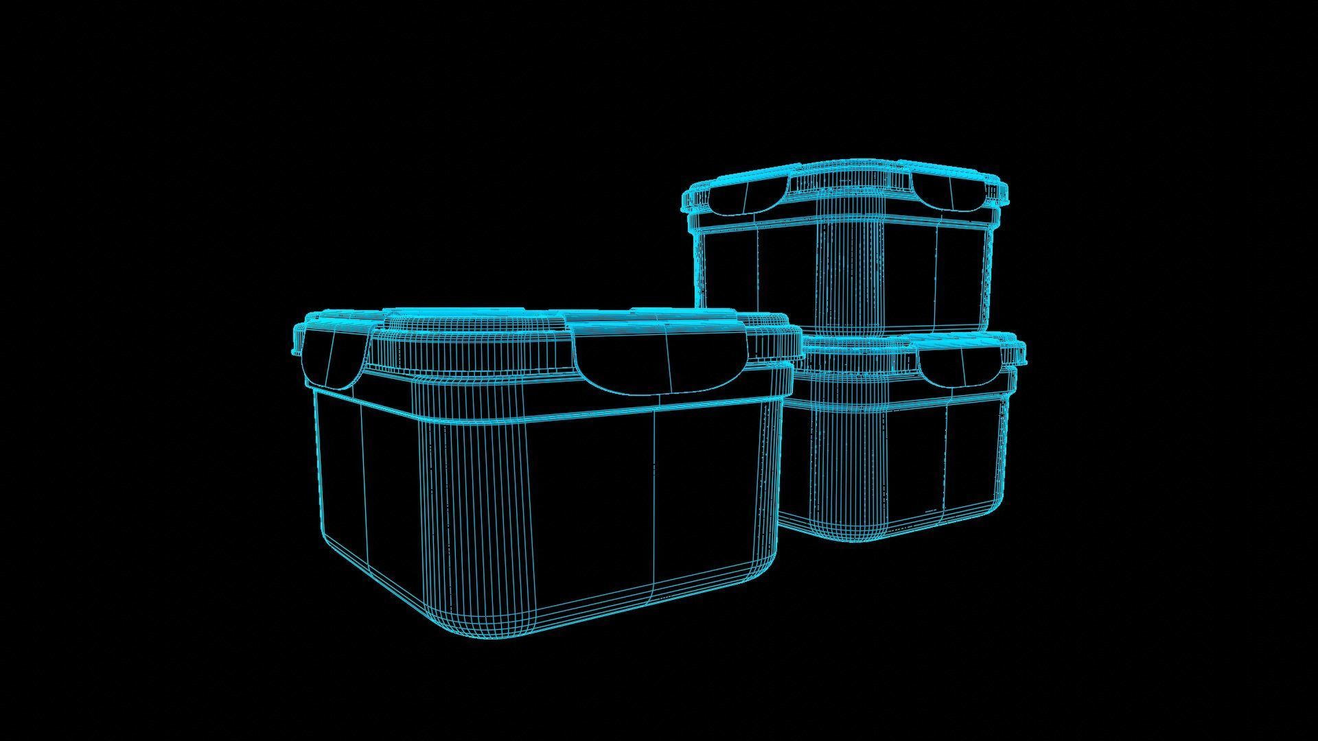 Food Storage Container Low-poly 3D model_7