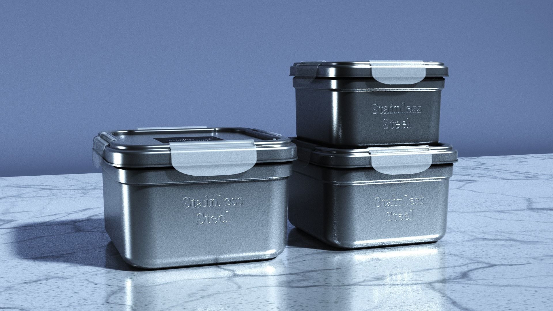 Food Storage Container Low-poly 3D model_1