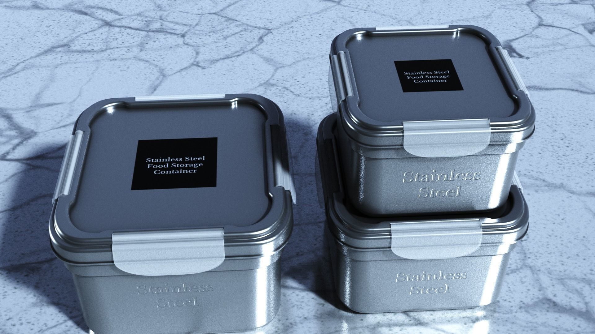 Food Storage Container Low-poly 3D model_2