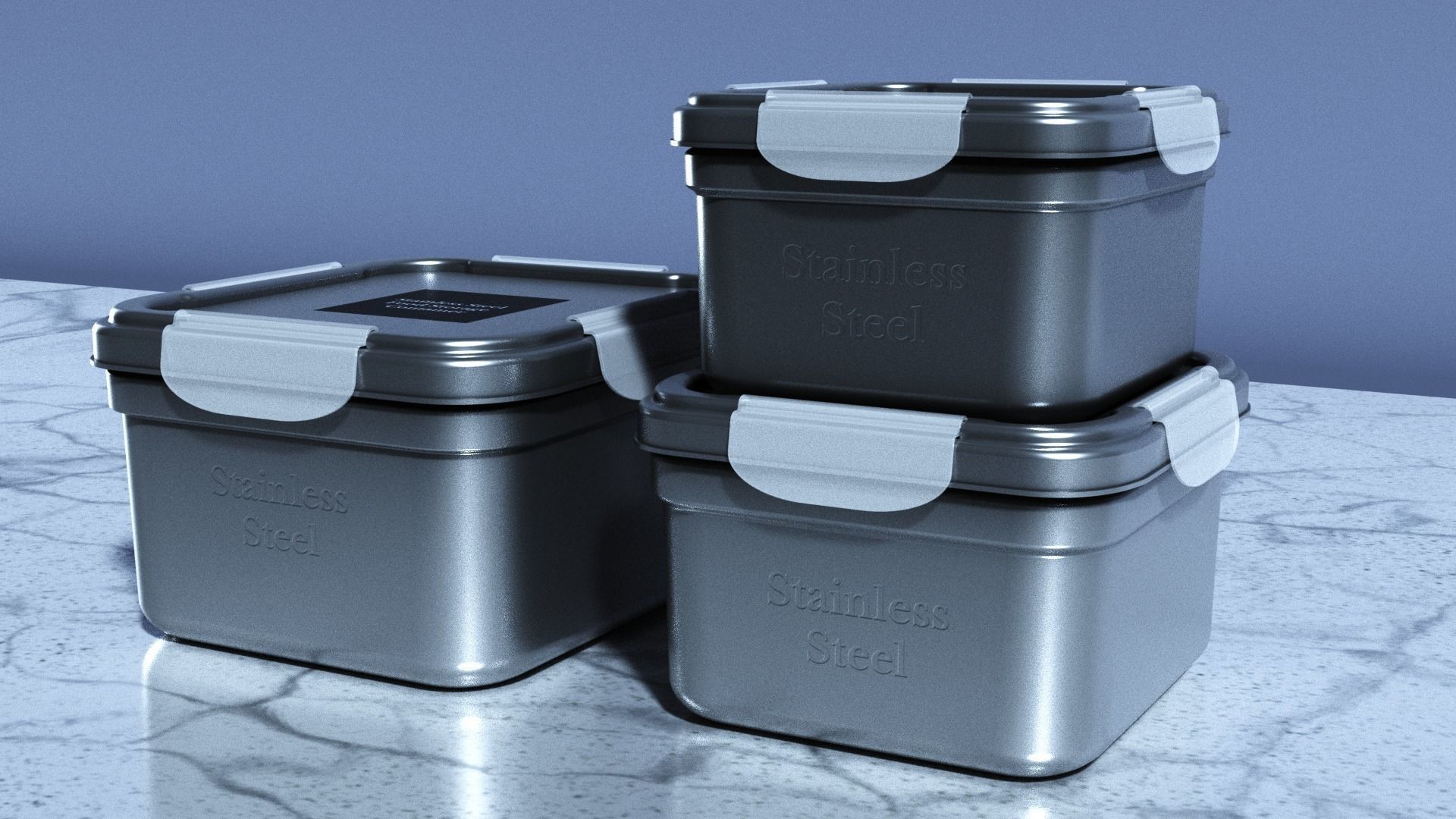 Food Storage Container Low-poly 3D model_3