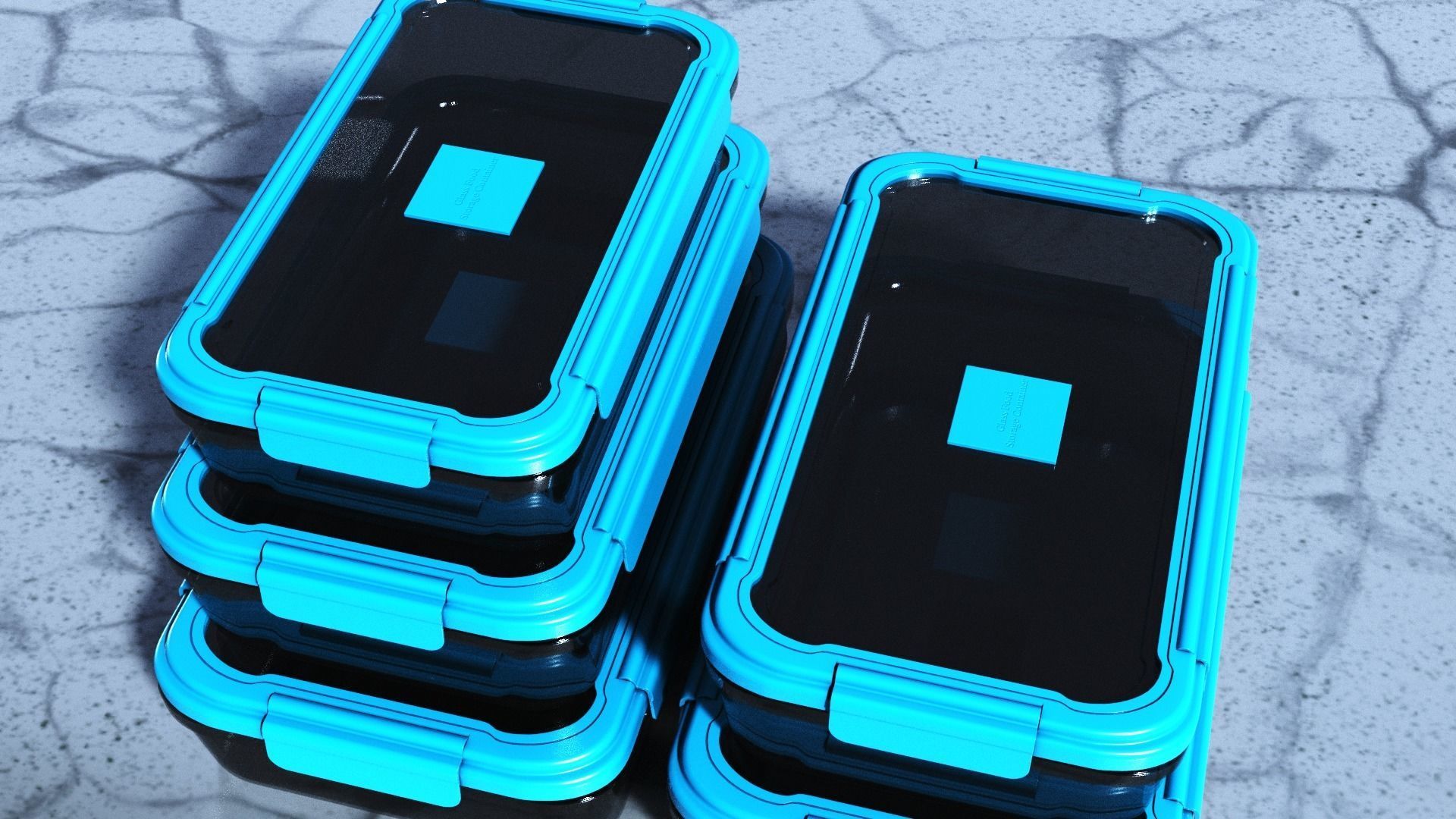 Food Storage Container Low-poly 3D model_2