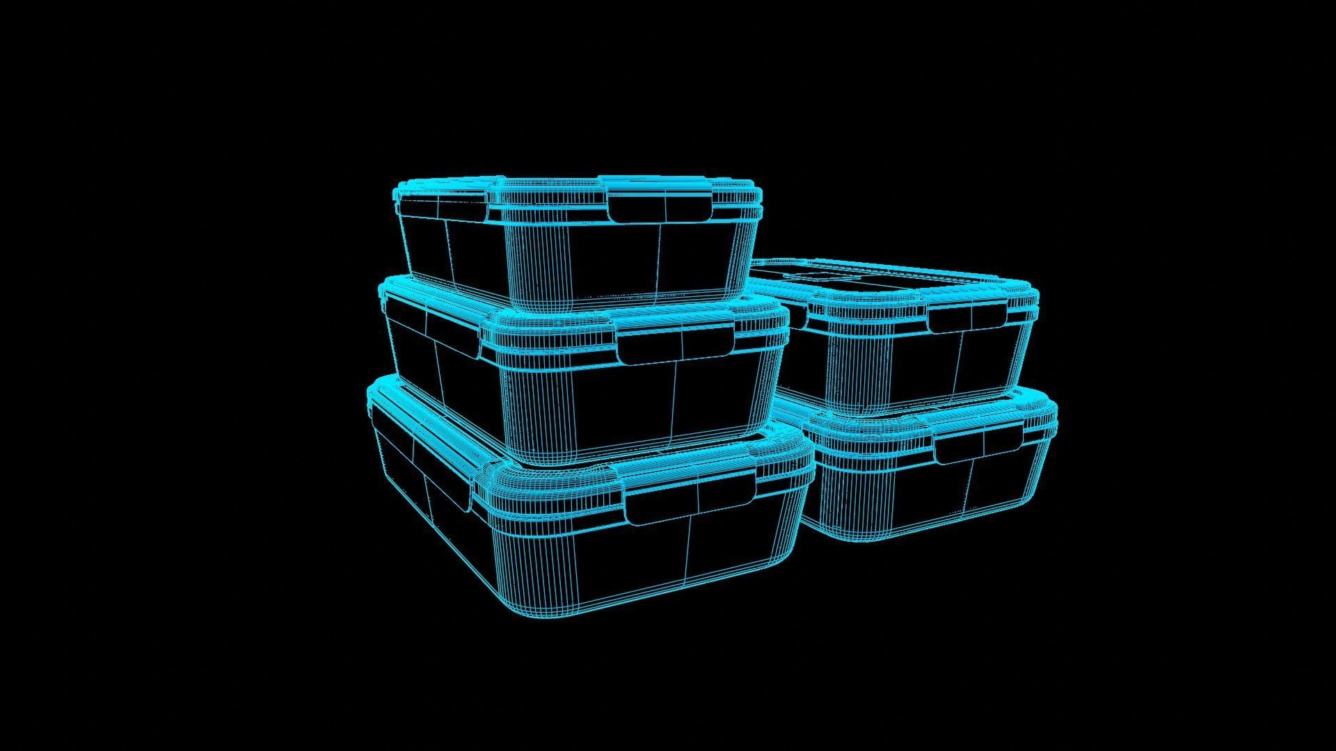 Food Storage Container Low-poly 3D model_7