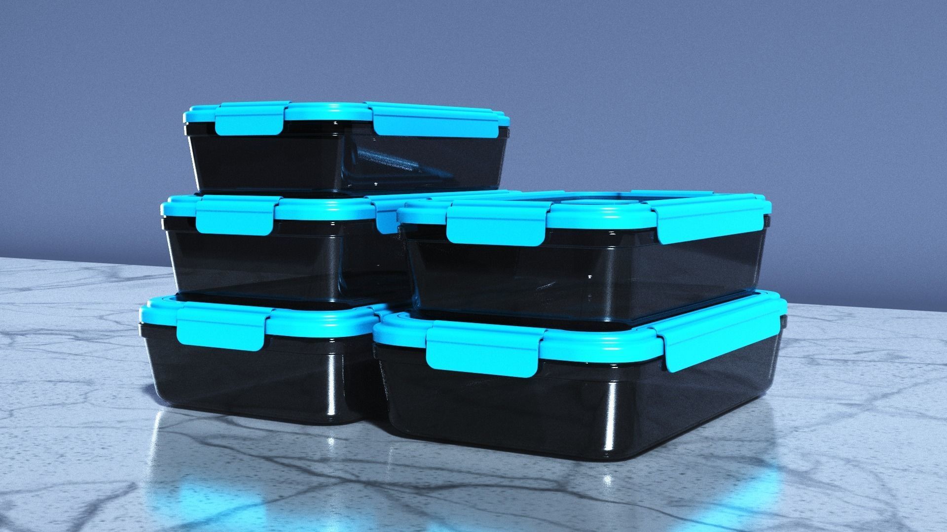 Food Storage Container Low-poly 3D model_3