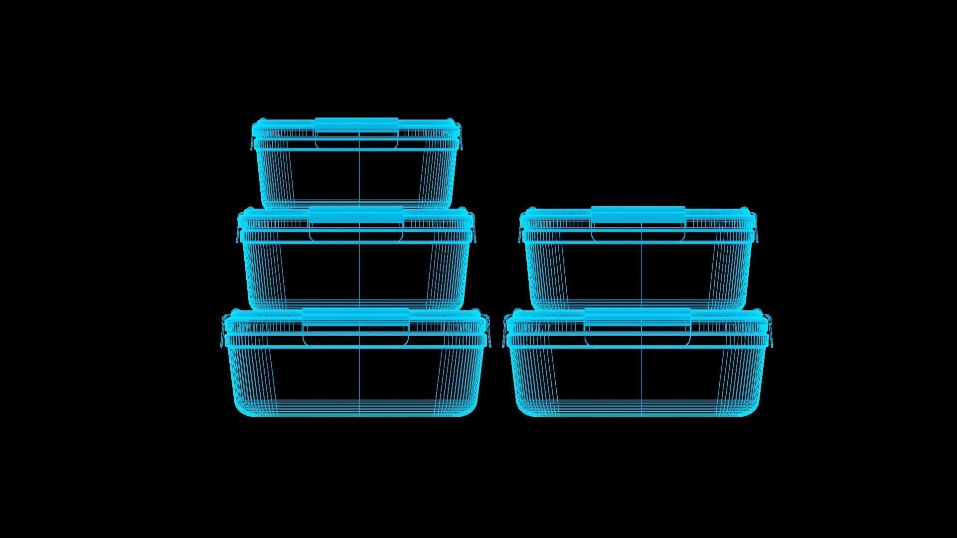 Food Storage Container Low-poly 3D model_4