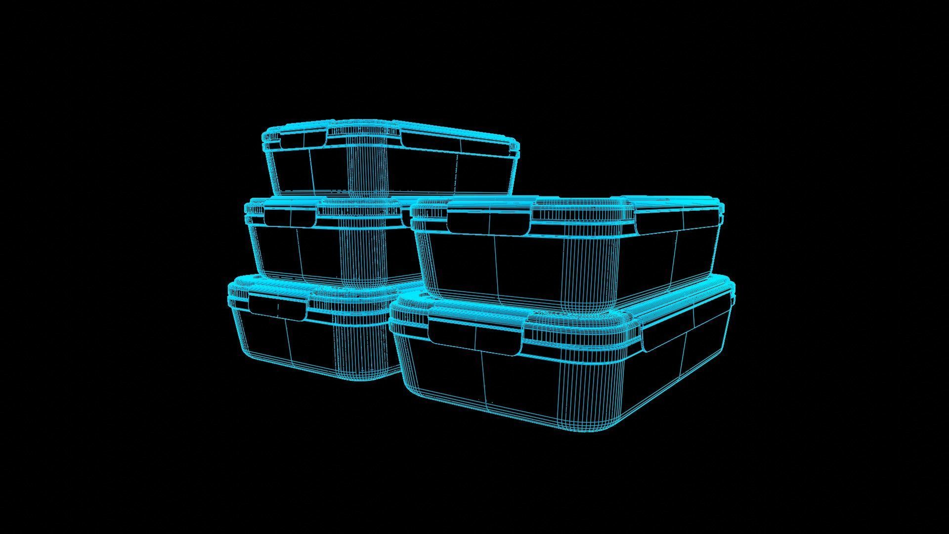 Food Storage Container Low-poly 3D model_8