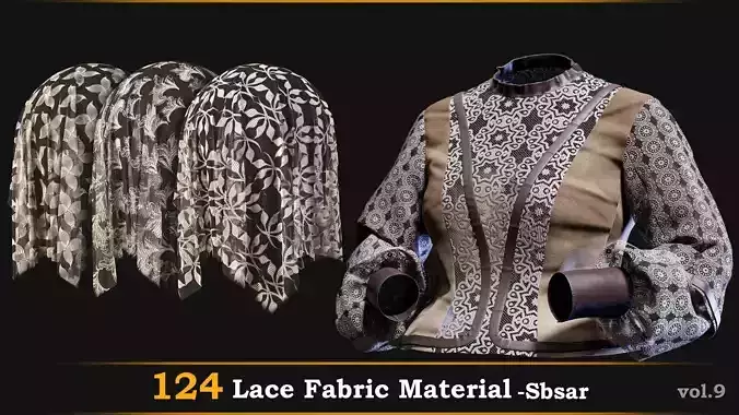 124 Lace Fabric Material-Sbsar Vol-9