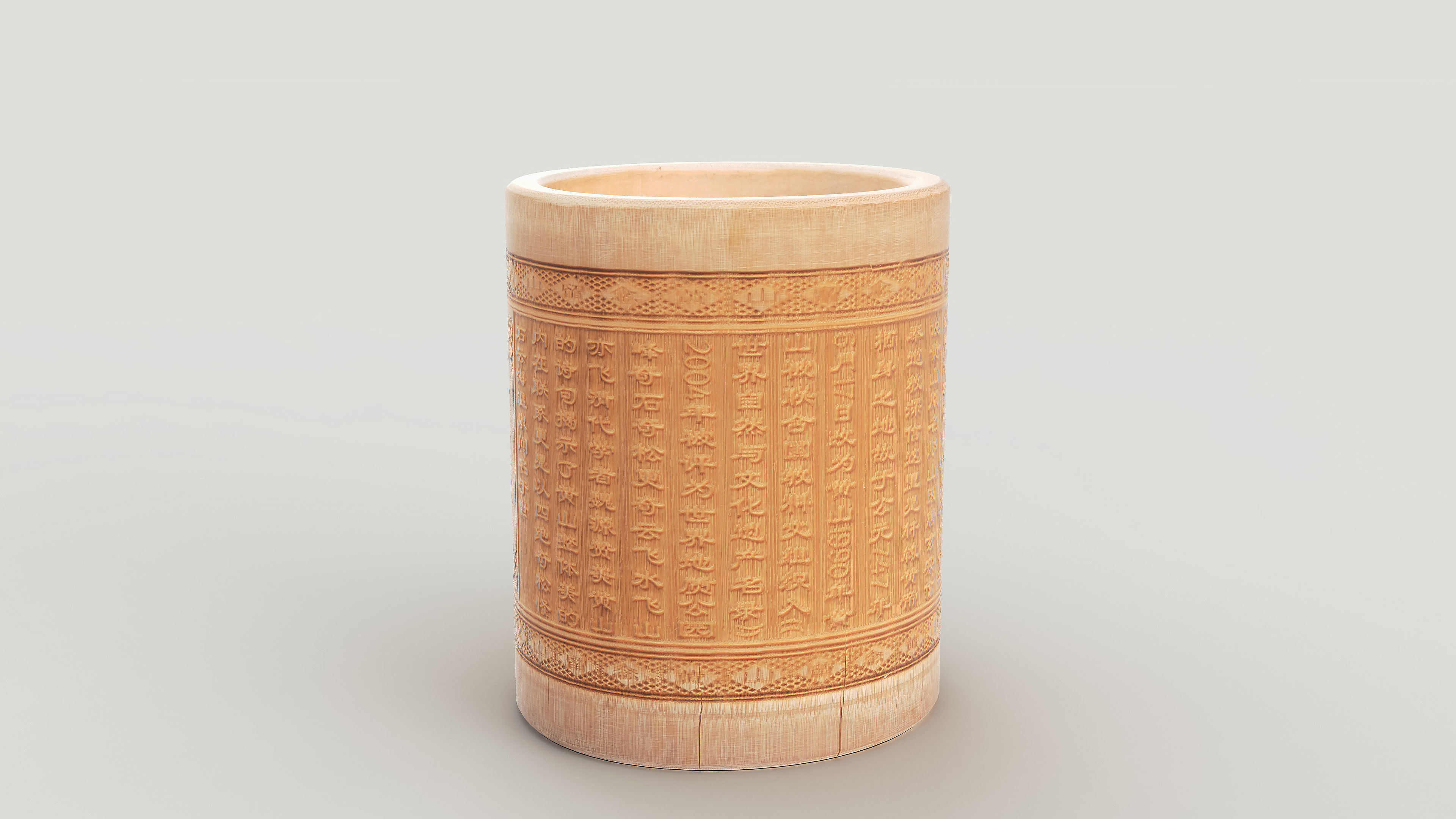 Pen Holder Bamboo Low-poly 3D model_3
