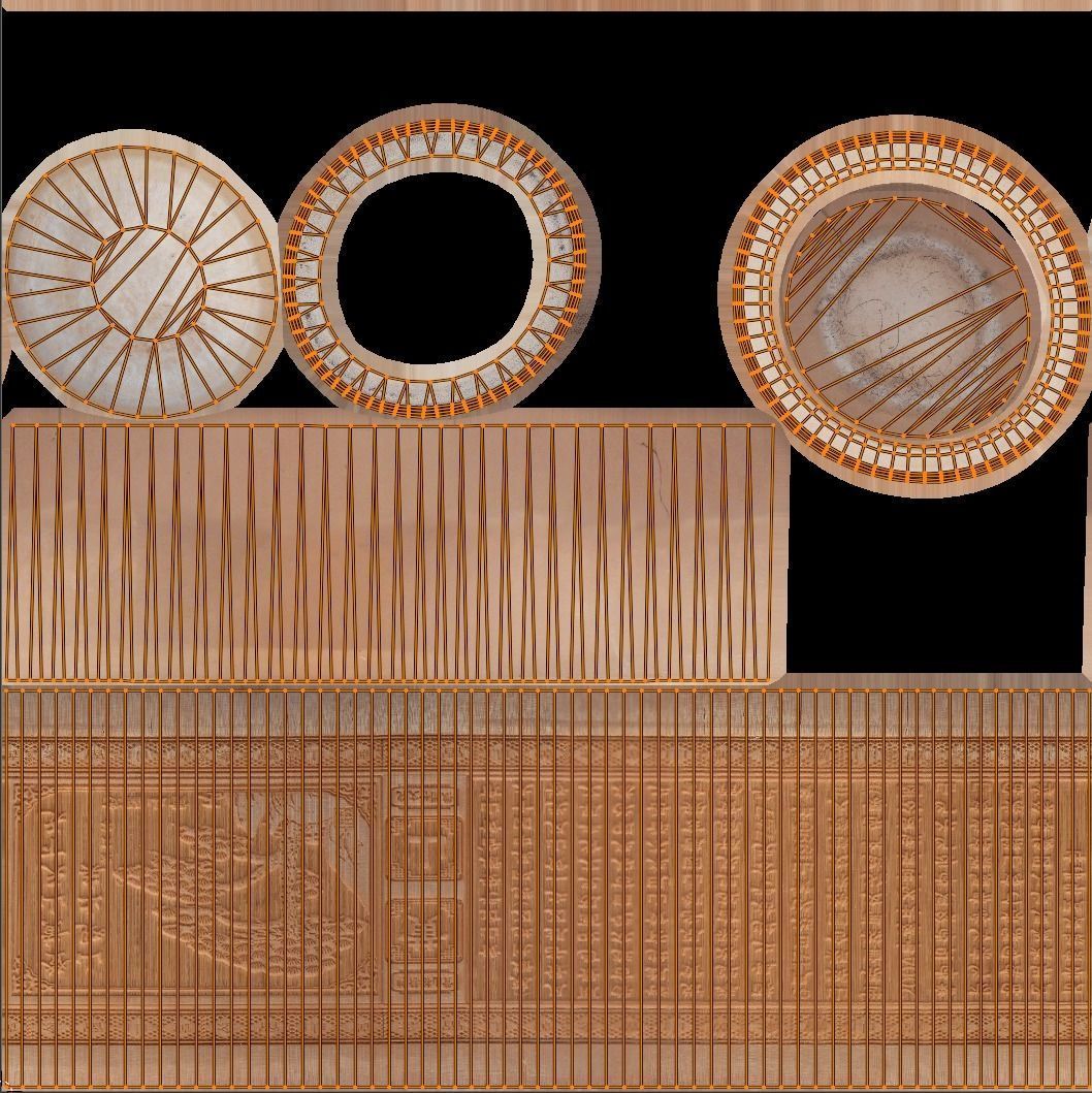 Pen Holder Bamboo Low-poly 3D model_16