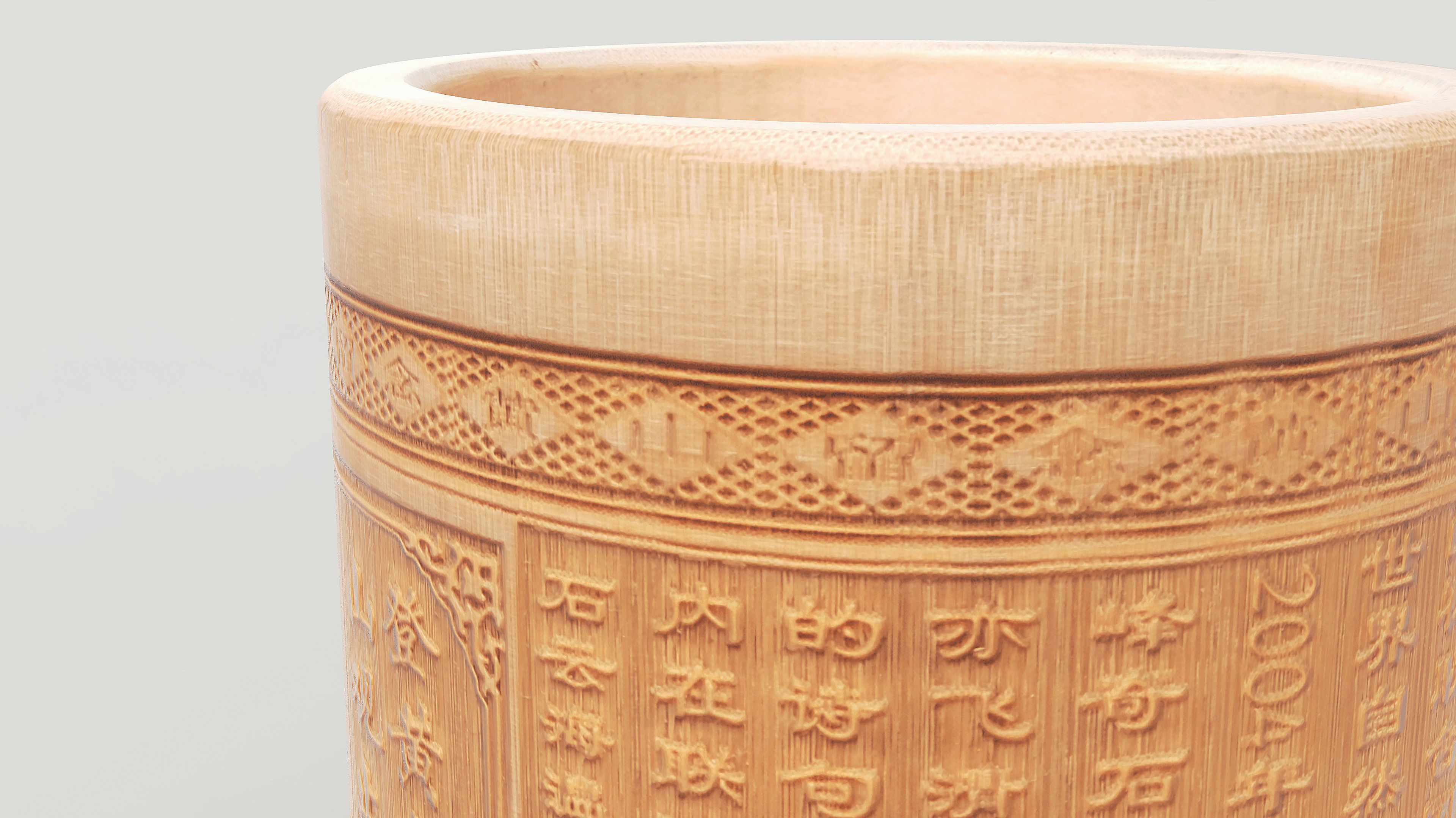 Pen Holder Bamboo Low-poly 3D model_7