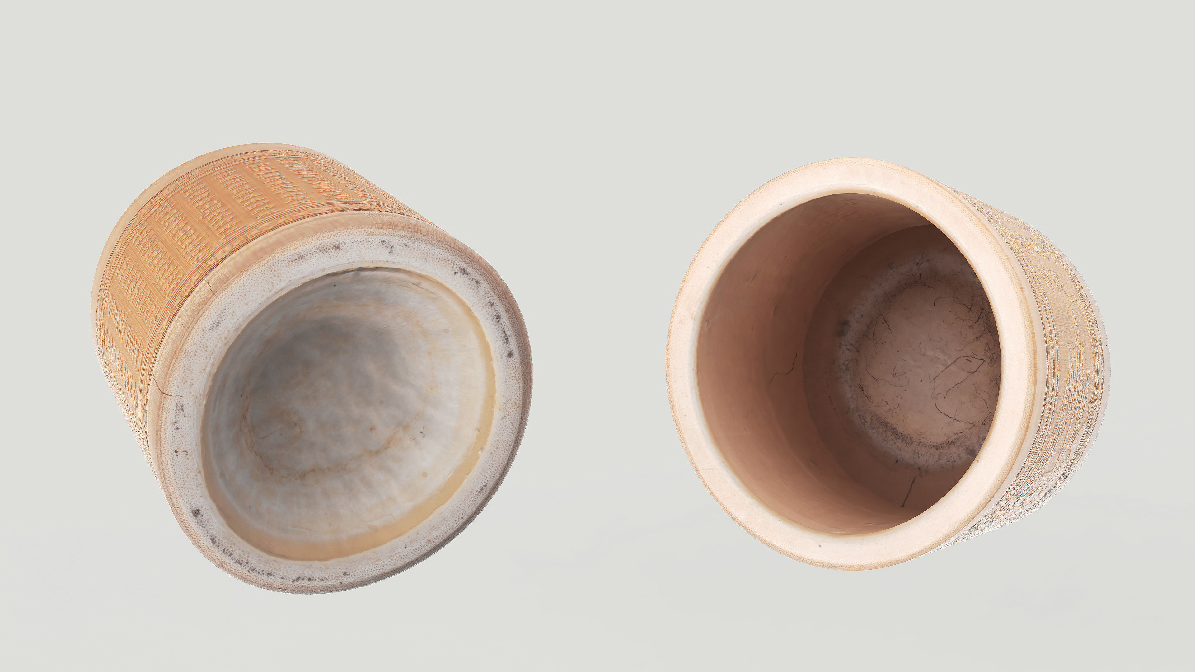 Pen Holder Bamboo Low-poly 3D model_8