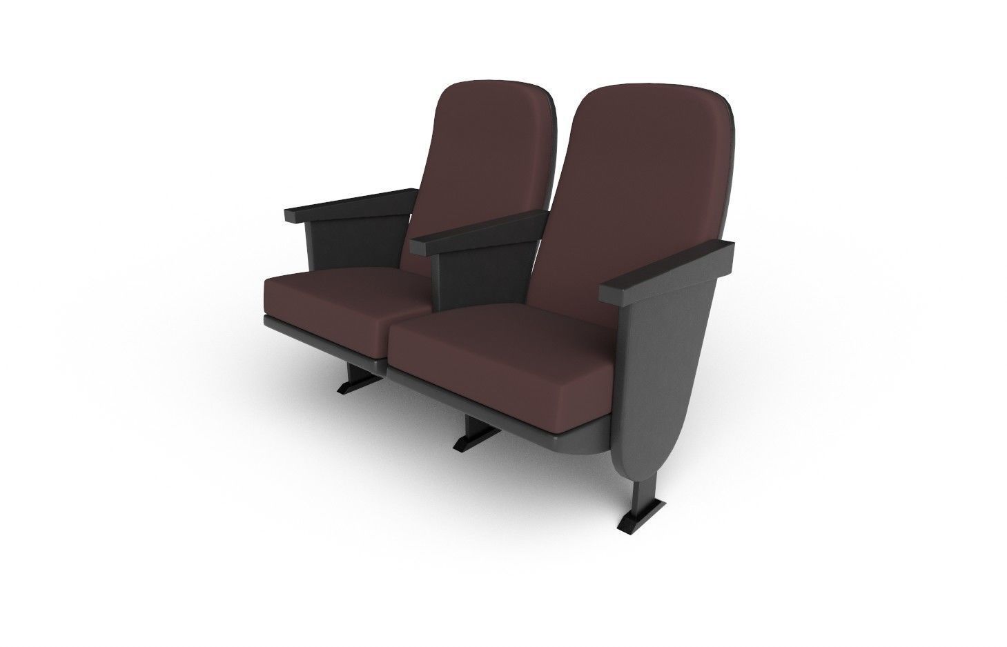 Auditorium Seat M02 Low-poly 3D model_4