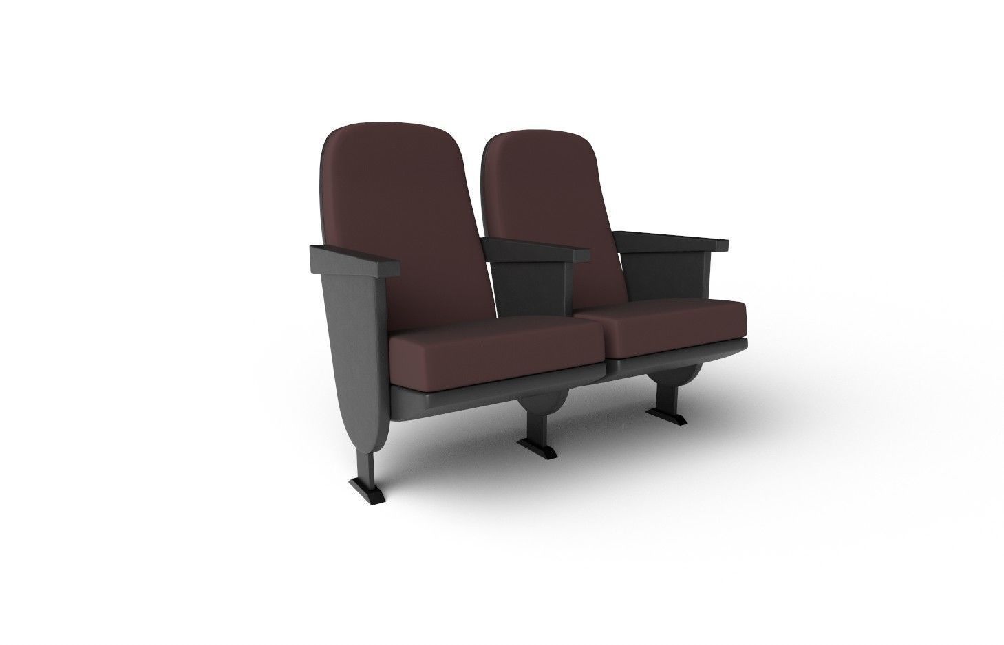Auditorium Seat M02 Low-poly 3D model_3