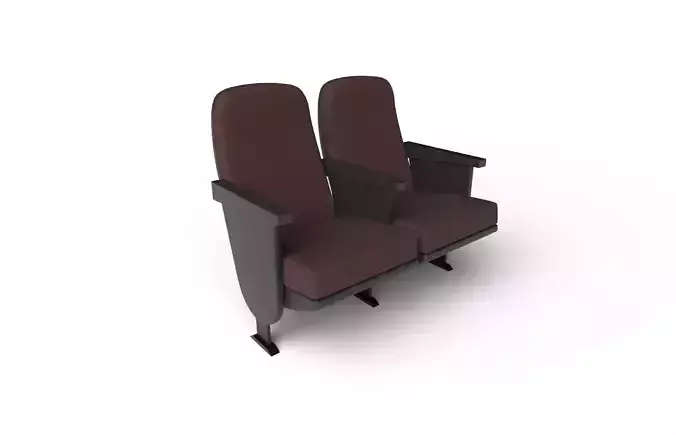 Auditorium Seat M02 Low-poly 3D model