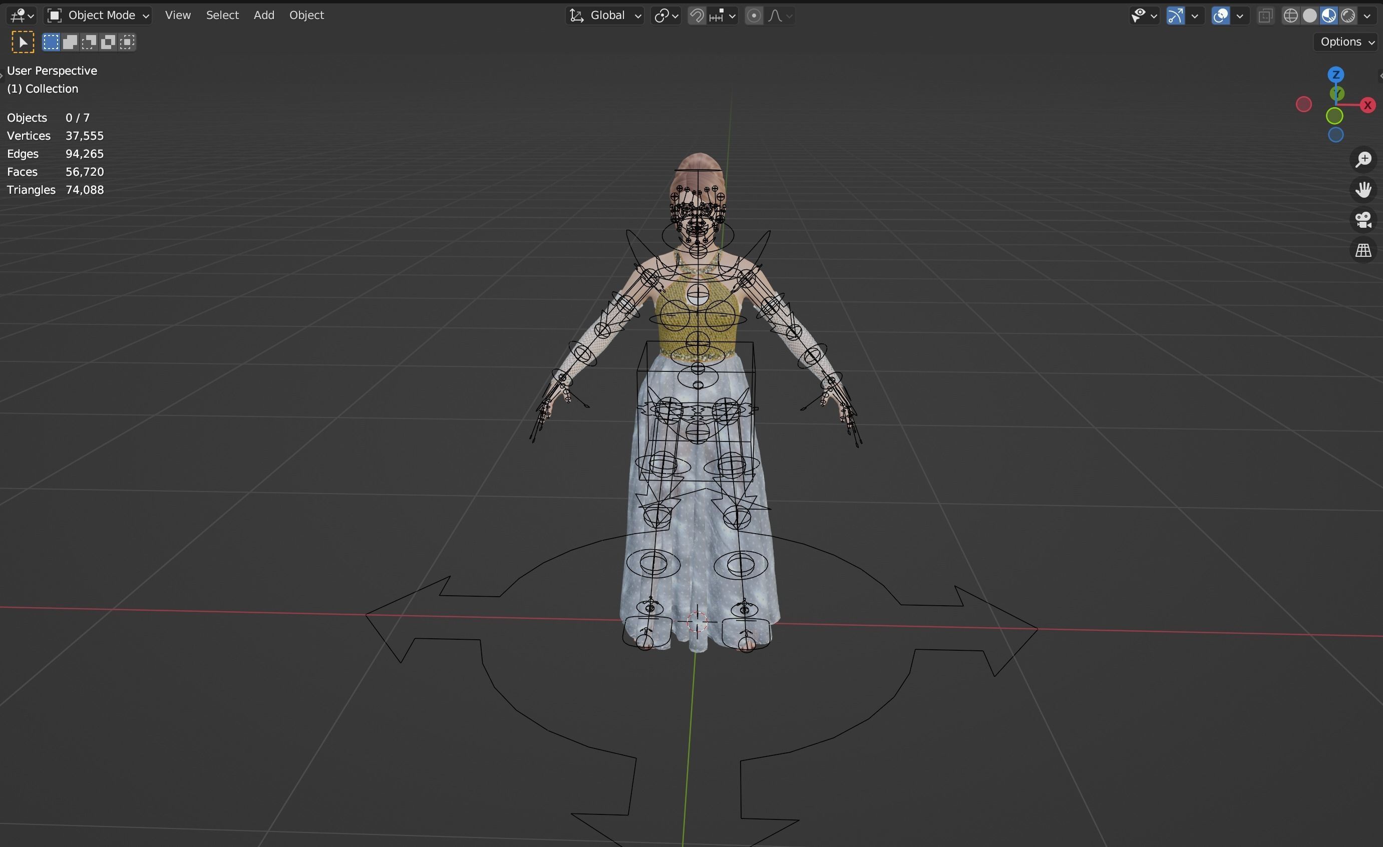 Rigged Female Model Jane 3D model_3