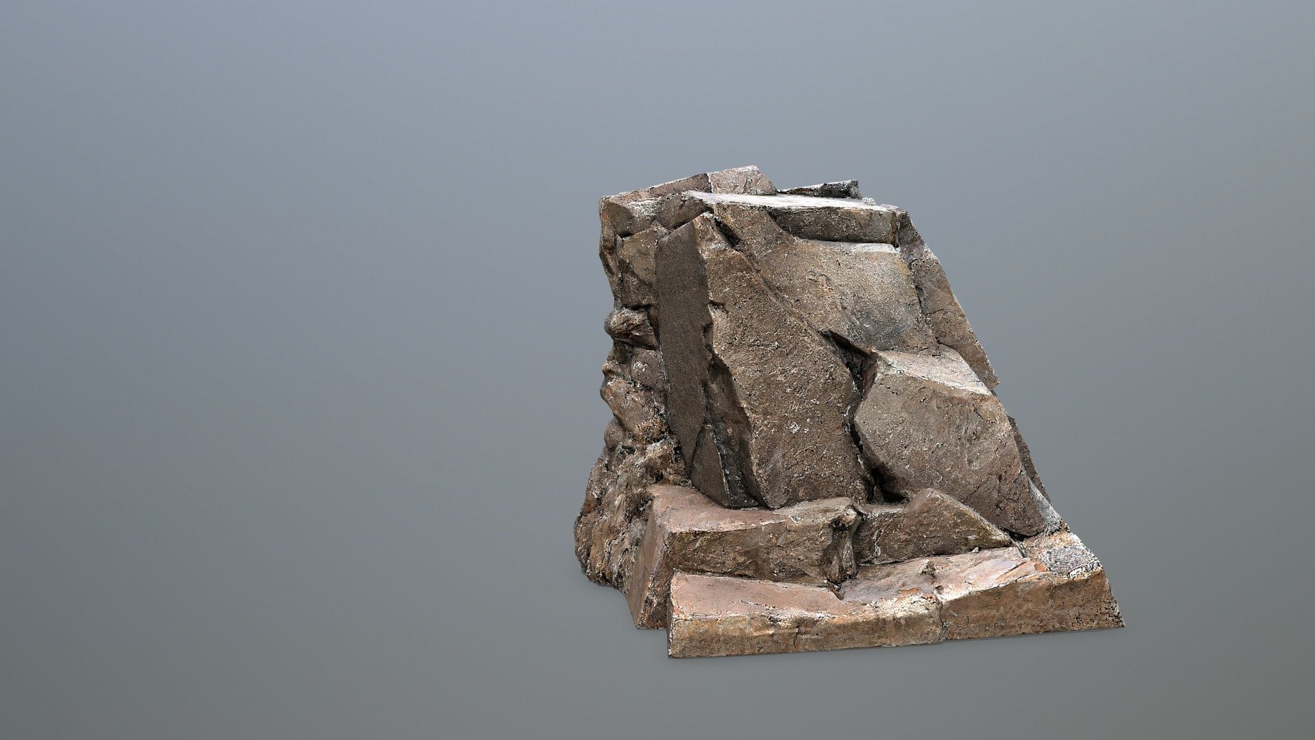 mountain face Low-poly 3D model_9