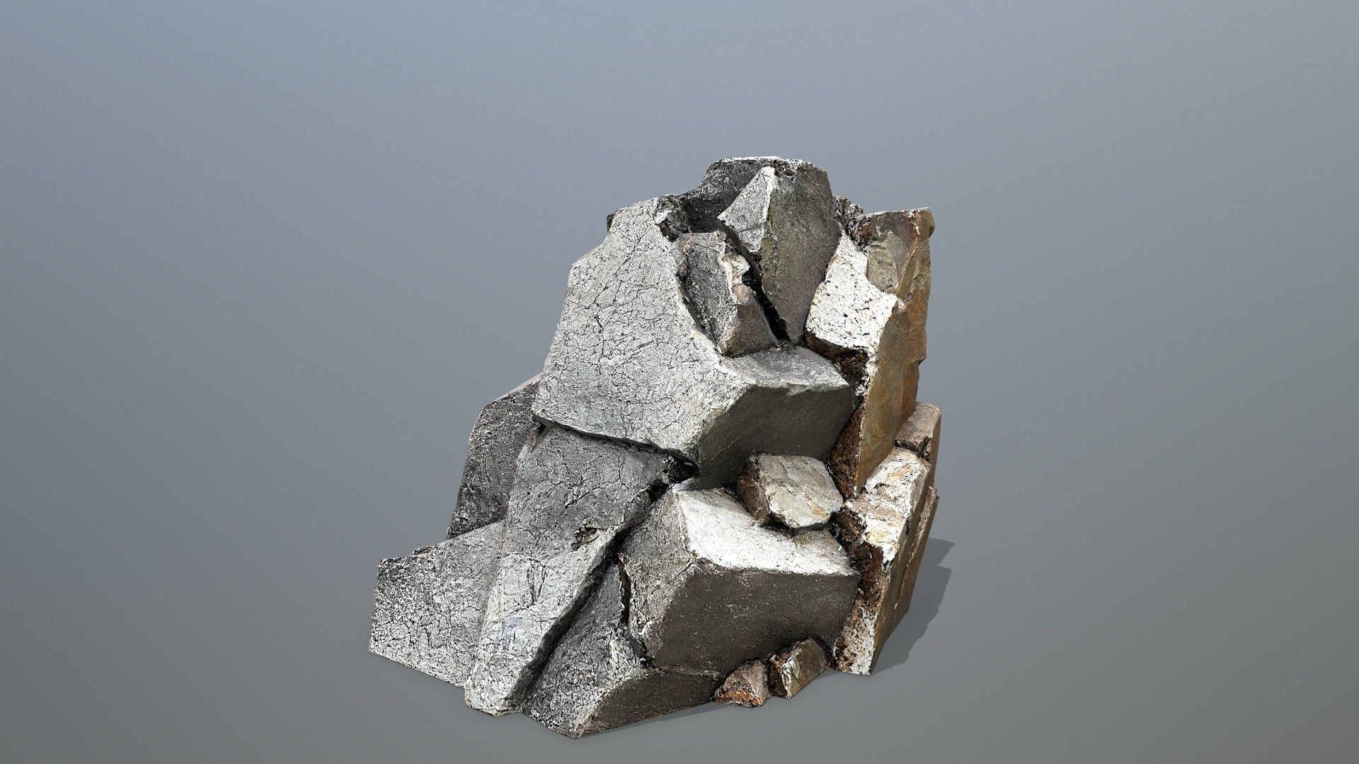 mountain face Low-poly 3D model_6