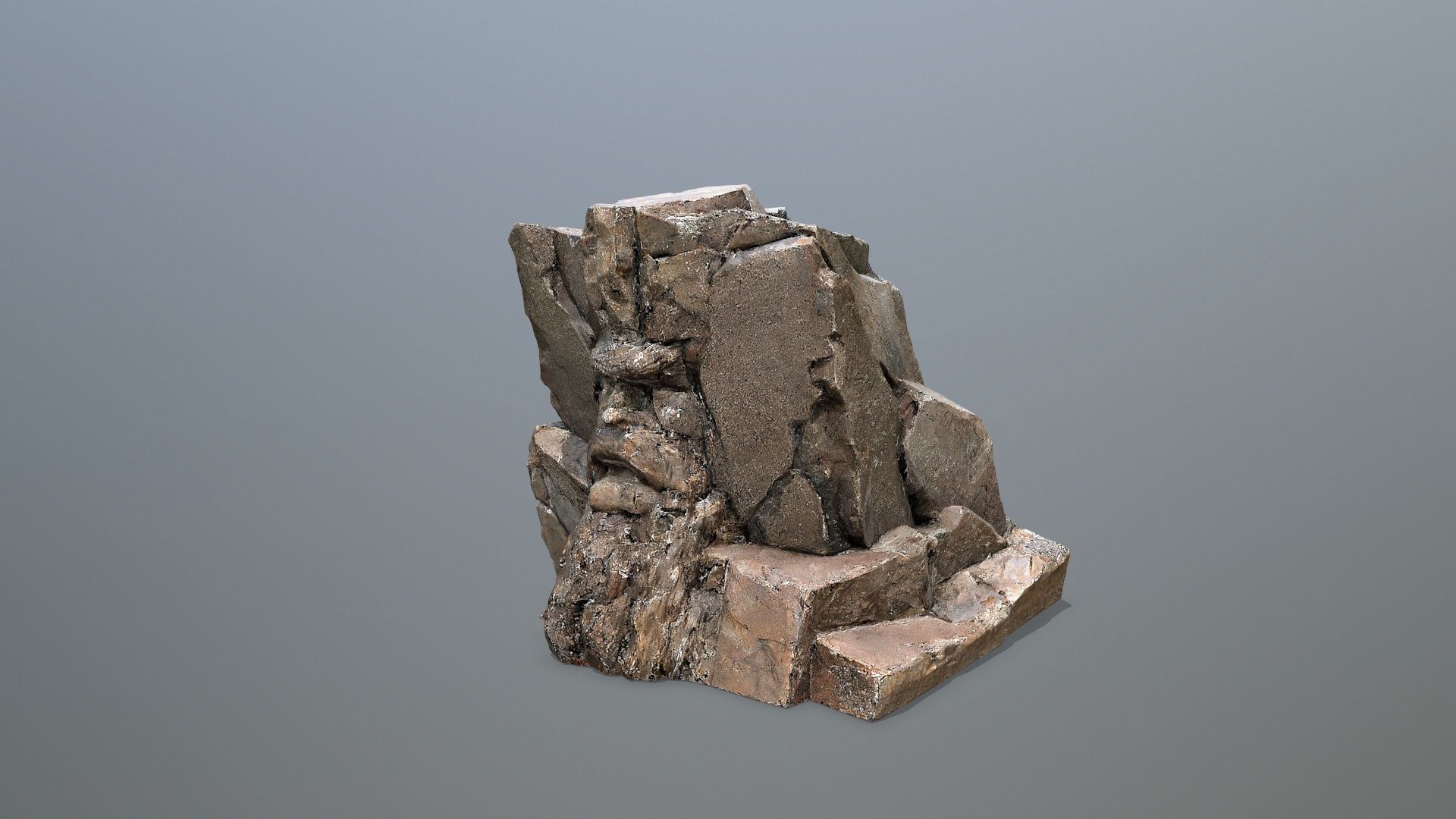 mountain face Low-poly 3D model_10