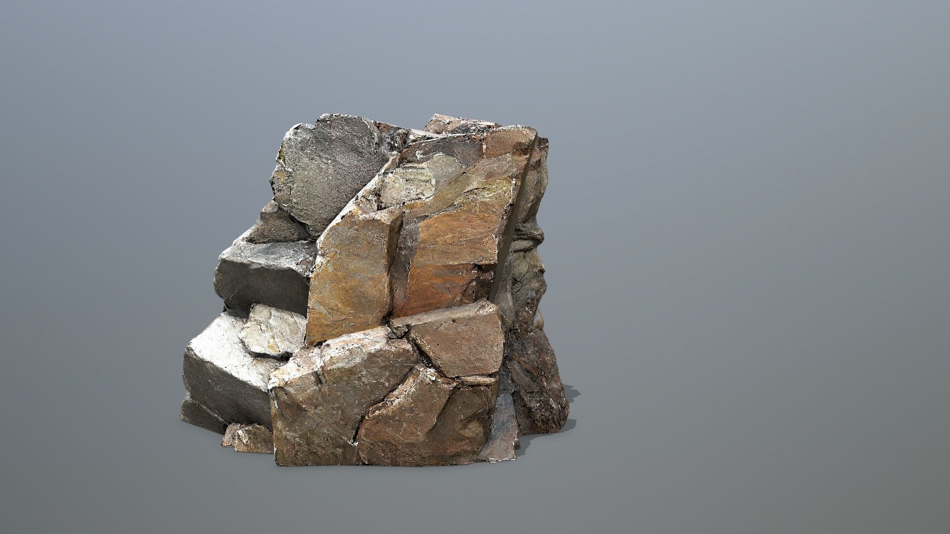 mountain face Low-poly 3D model_4