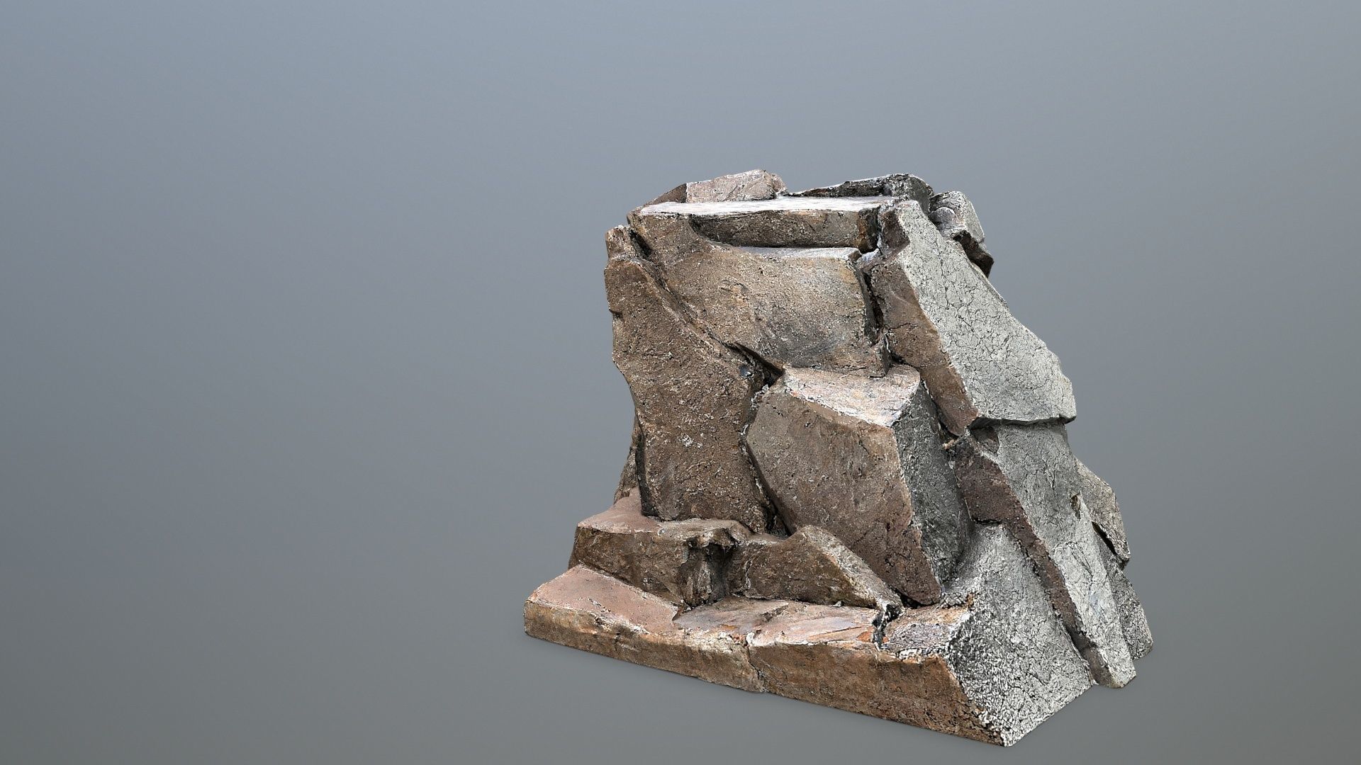 mountain face Low-poly 3D model_8