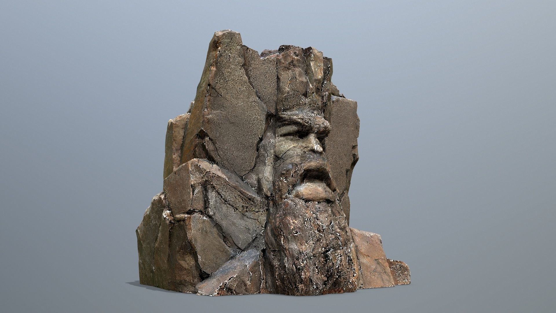 mountain face Low-poly 3D model_1