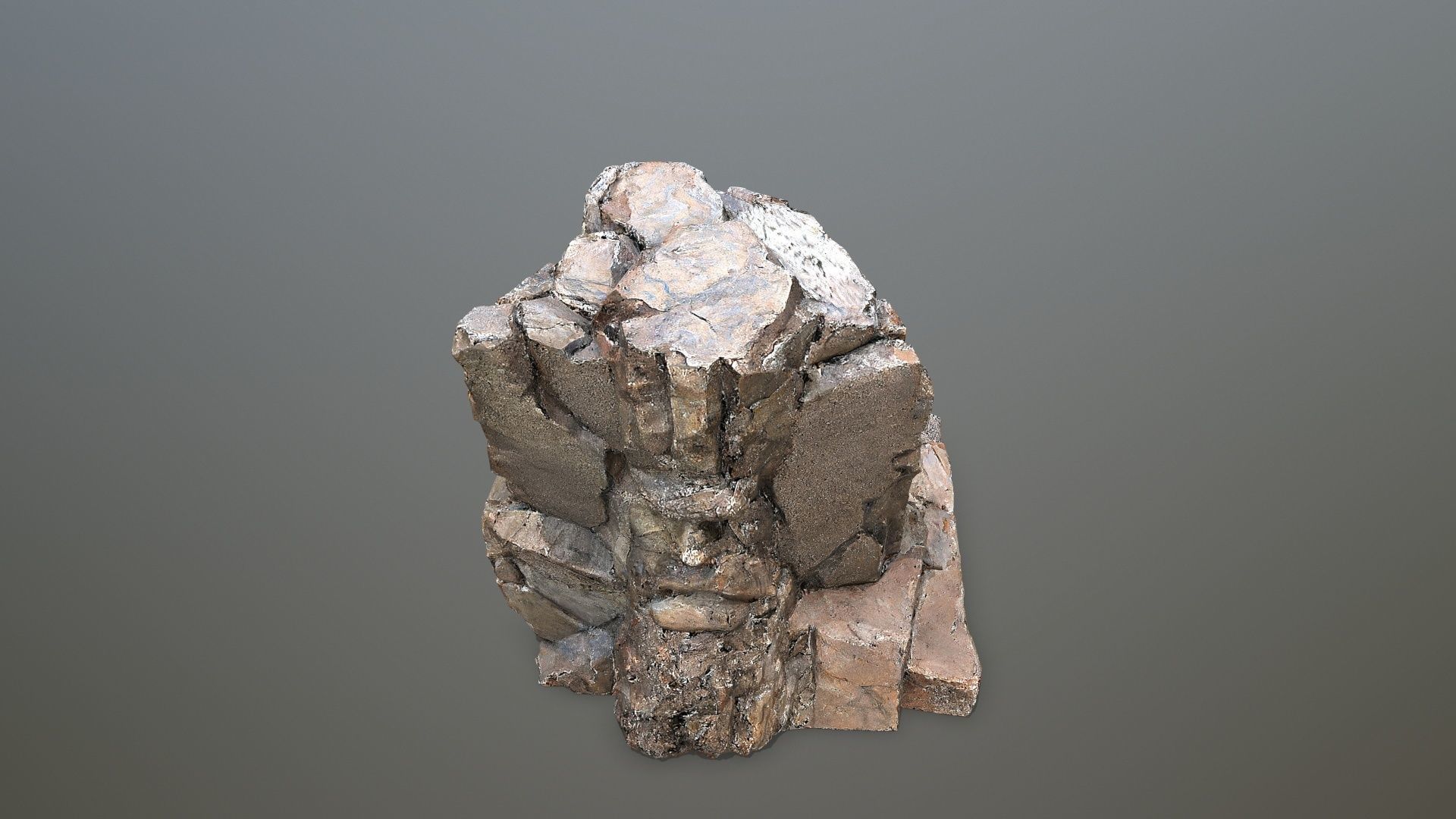 mountain face Low-poly 3D model_12