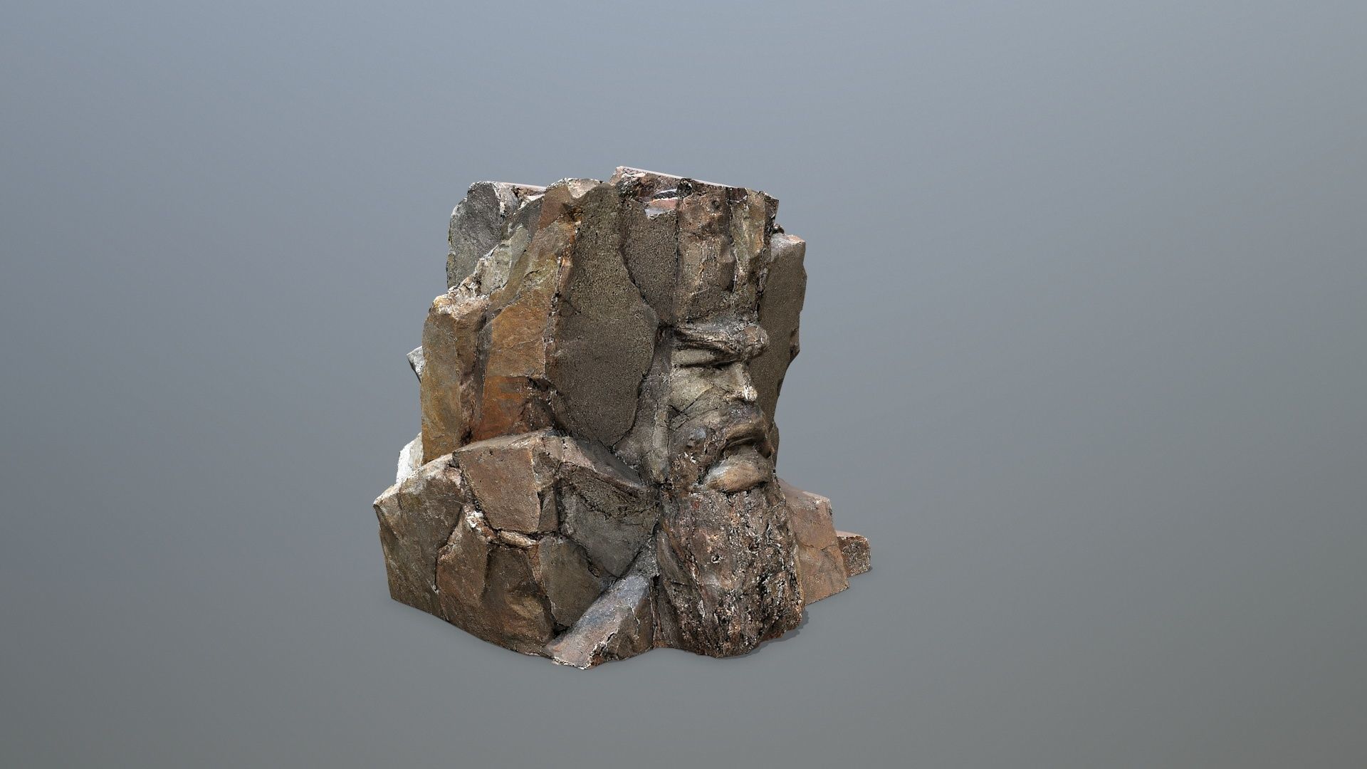 mountain face Low-poly 3D model_3